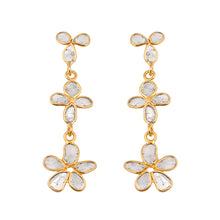 Load image into Gallery viewer, 1.20 CTW Diamond Polki Flower Dangle Earrings