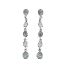 Load image into Gallery viewer, 1 CTW Blue Diamond Polki Long Chain Thread Earrings
