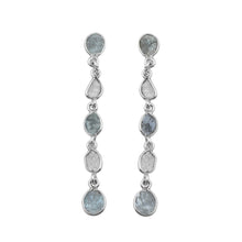 Load image into Gallery viewer, 1 CTW Blue Diamond Polki Long Chain Thread Earrings