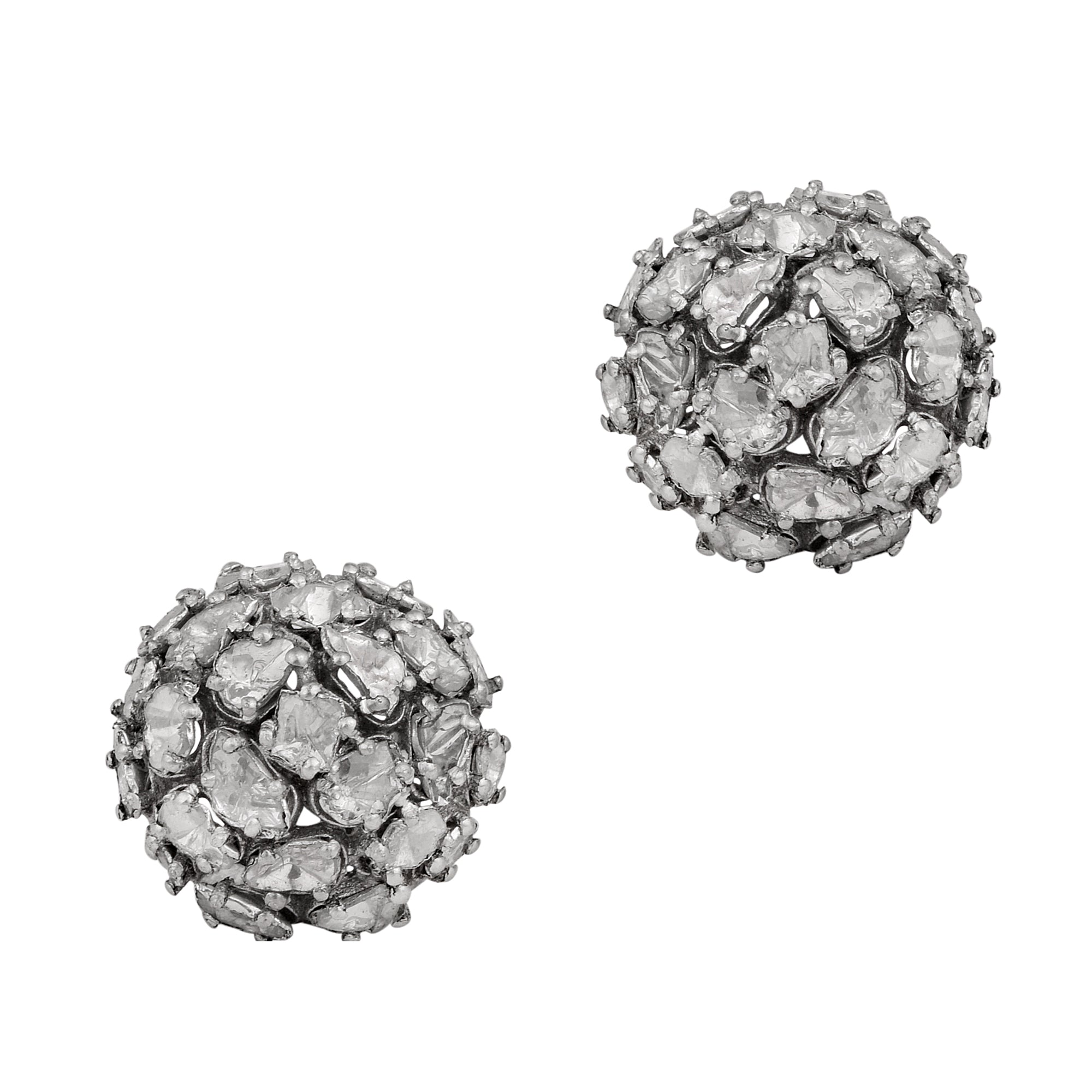 1.50 CTW Slice Polki Diamond Dome Shape Earrings