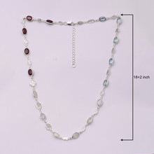 Load image into Gallery viewer, 4 CTW Diamond Polki Moonstone Ruby Blue Topaz Necklace