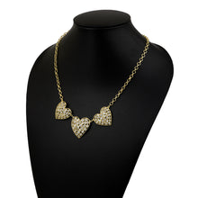 Load image into Gallery viewer, 12 CTW Diamond Polki Multiple Heart Necklace