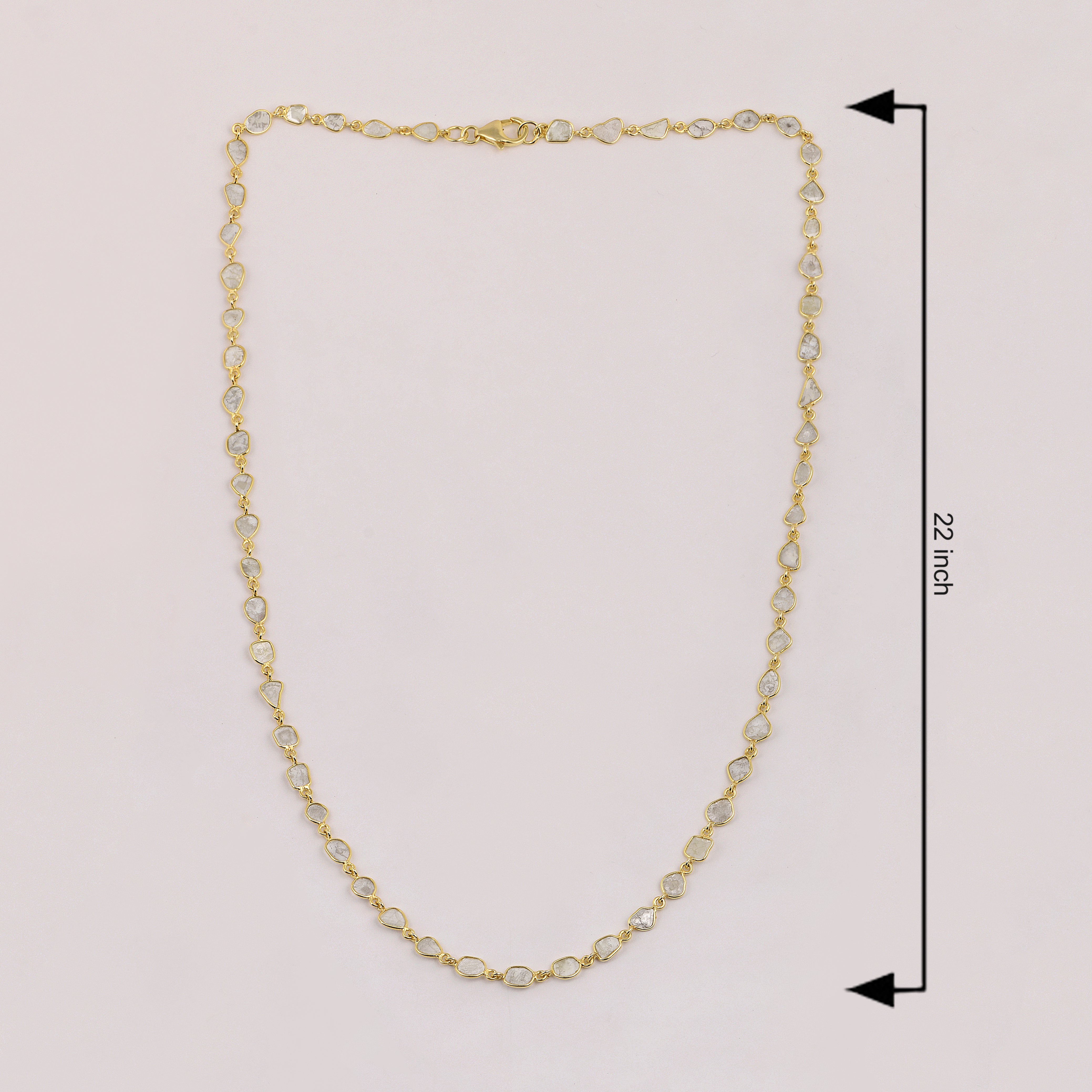 18 CTW Diamond Polki Chain Necklace