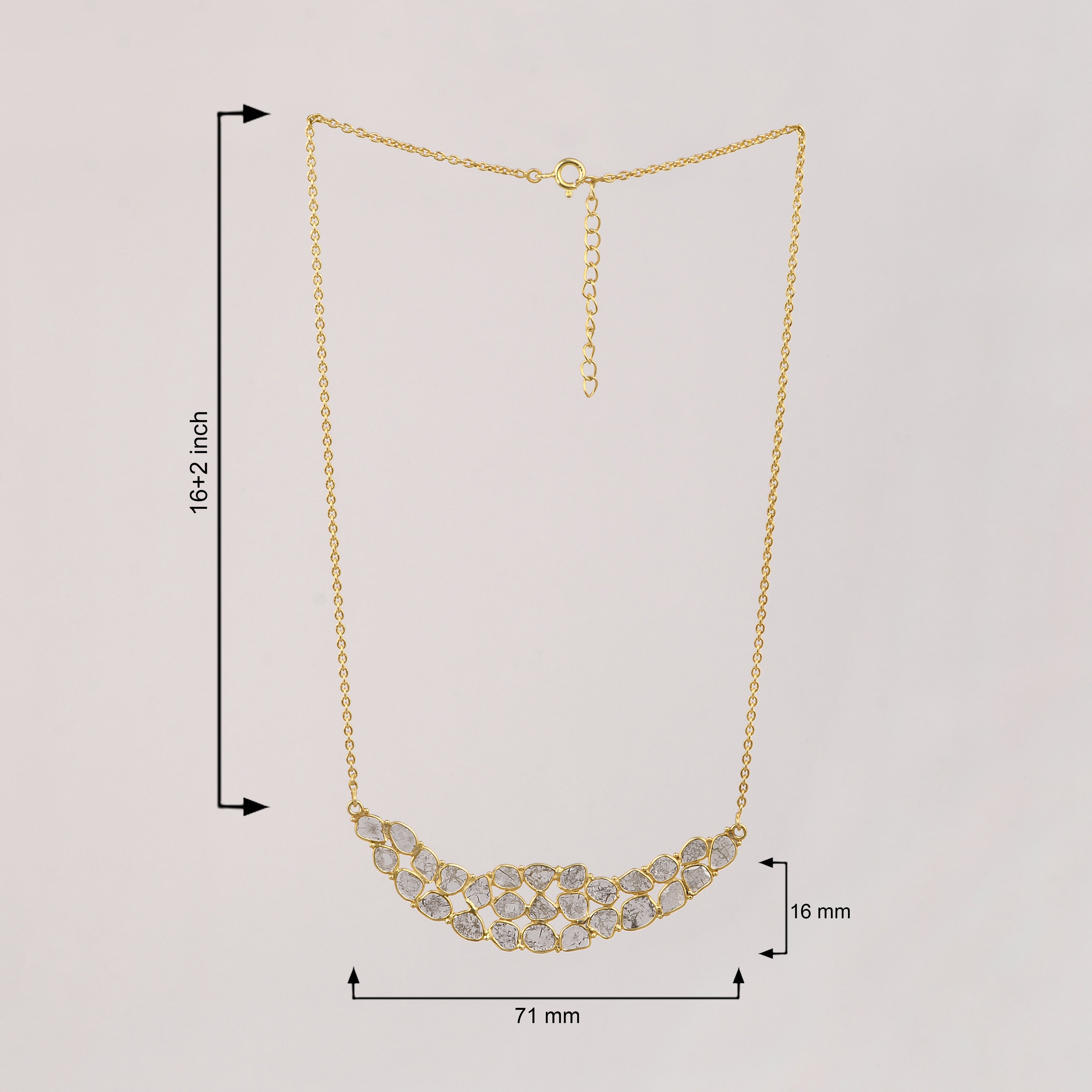 3 CTW Diamond Polki Mango Necklace