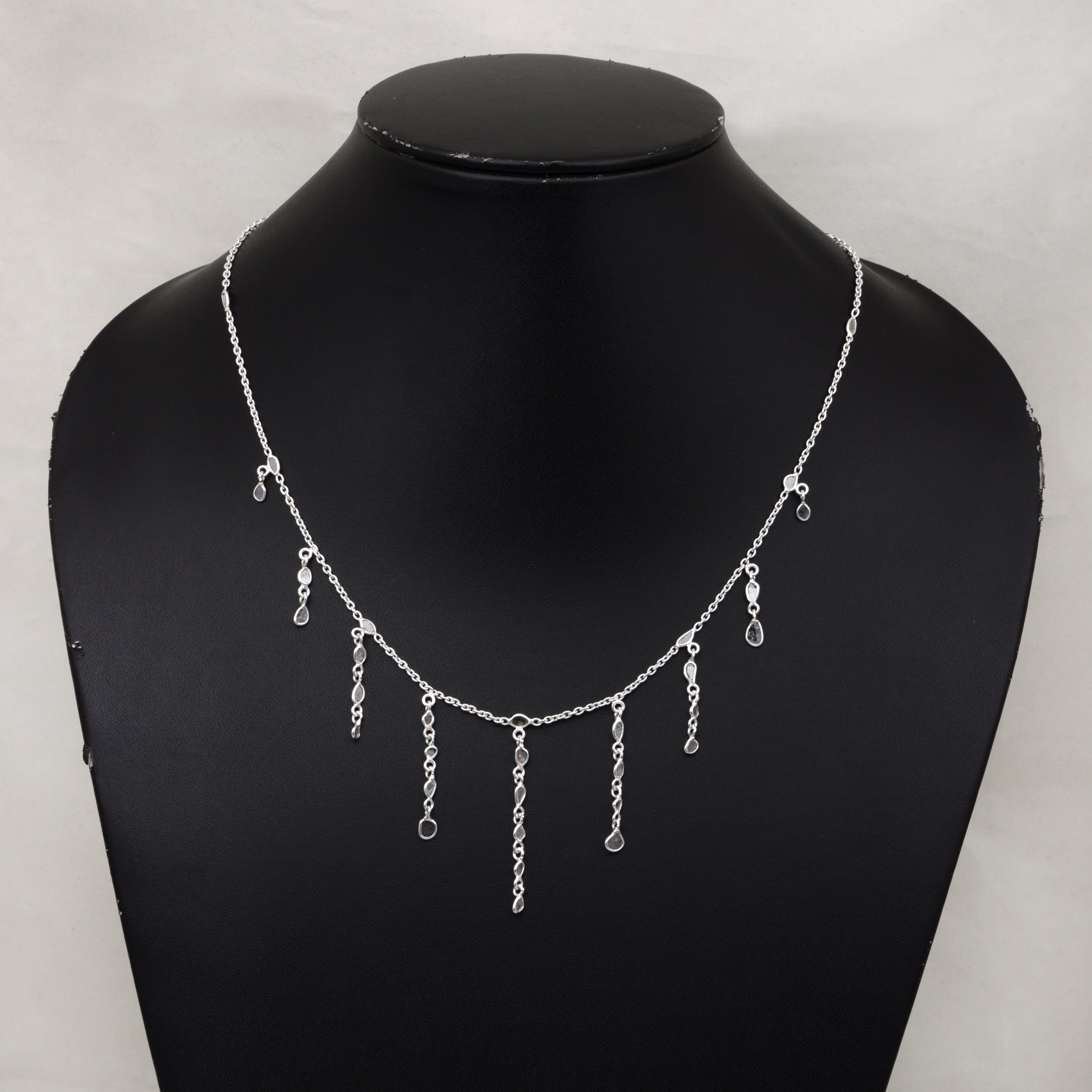 2.25 CTW Diamond Polki Fringe Necklace