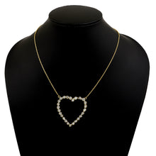 Load image into Gallery viewer, 3 CTW Diamond Polki Hollow Heart Pendant Necklace