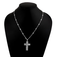 Load image into Gallery viewer, 5.00 CTW Natural Diamond Polki Religious Christian Cross Pendant Necklace 925 Sterling Silver Platinum Plated Slice Diamond Jewelry
