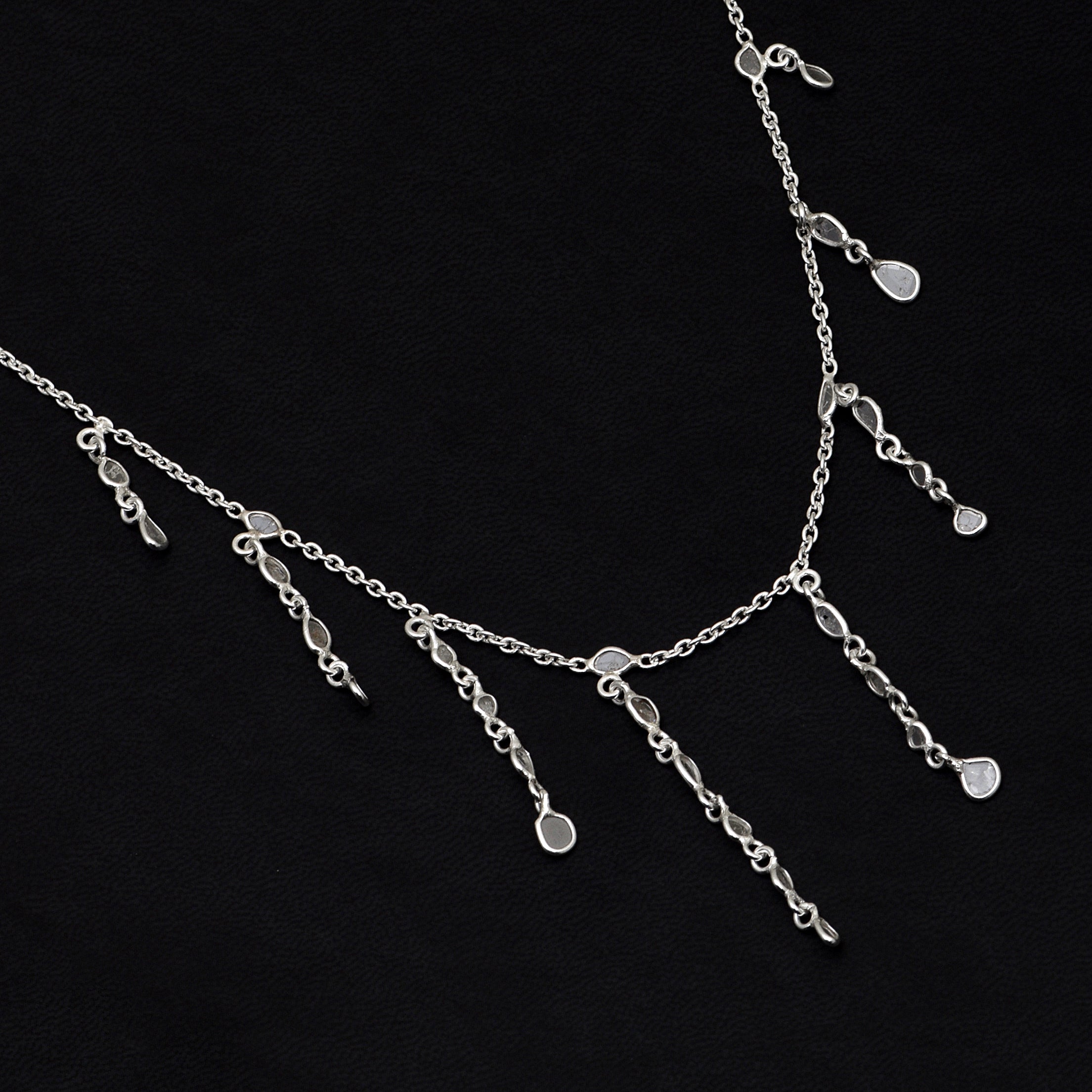 2.25 CTW Diamond Polki Fringe Necklace