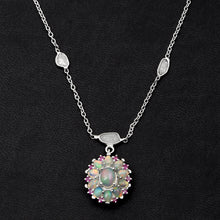 Load image into Gallery viewer, 1 CTW Diamond Polki Ethiopian Opal Necklace