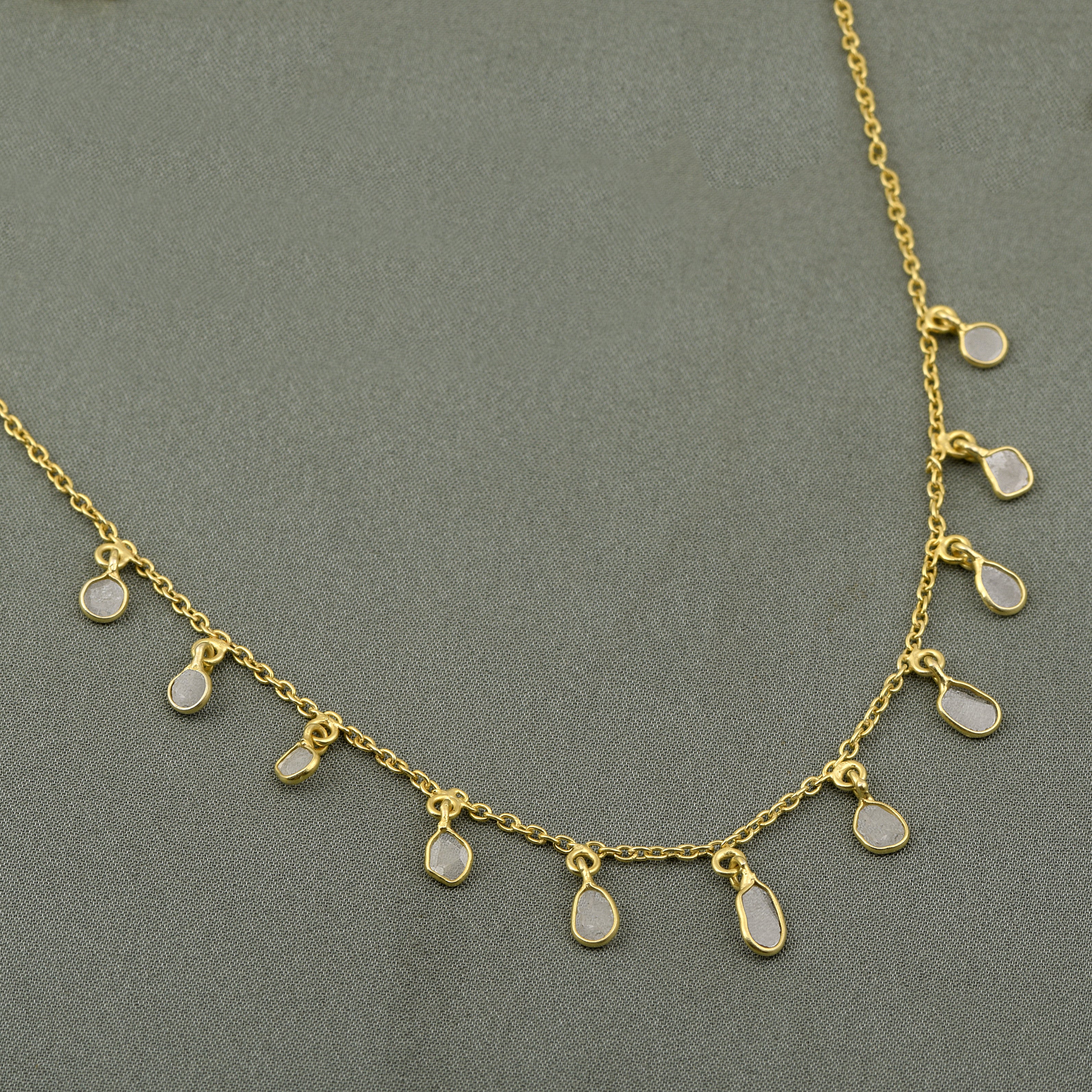 2 CTW Diamond Polki Boho Necklace