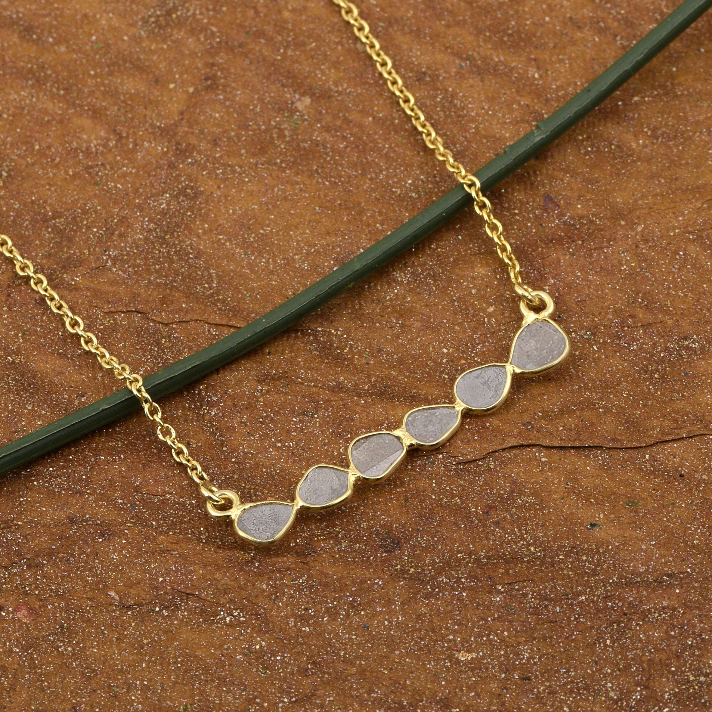 1 CTW Diamond Polki Necklace