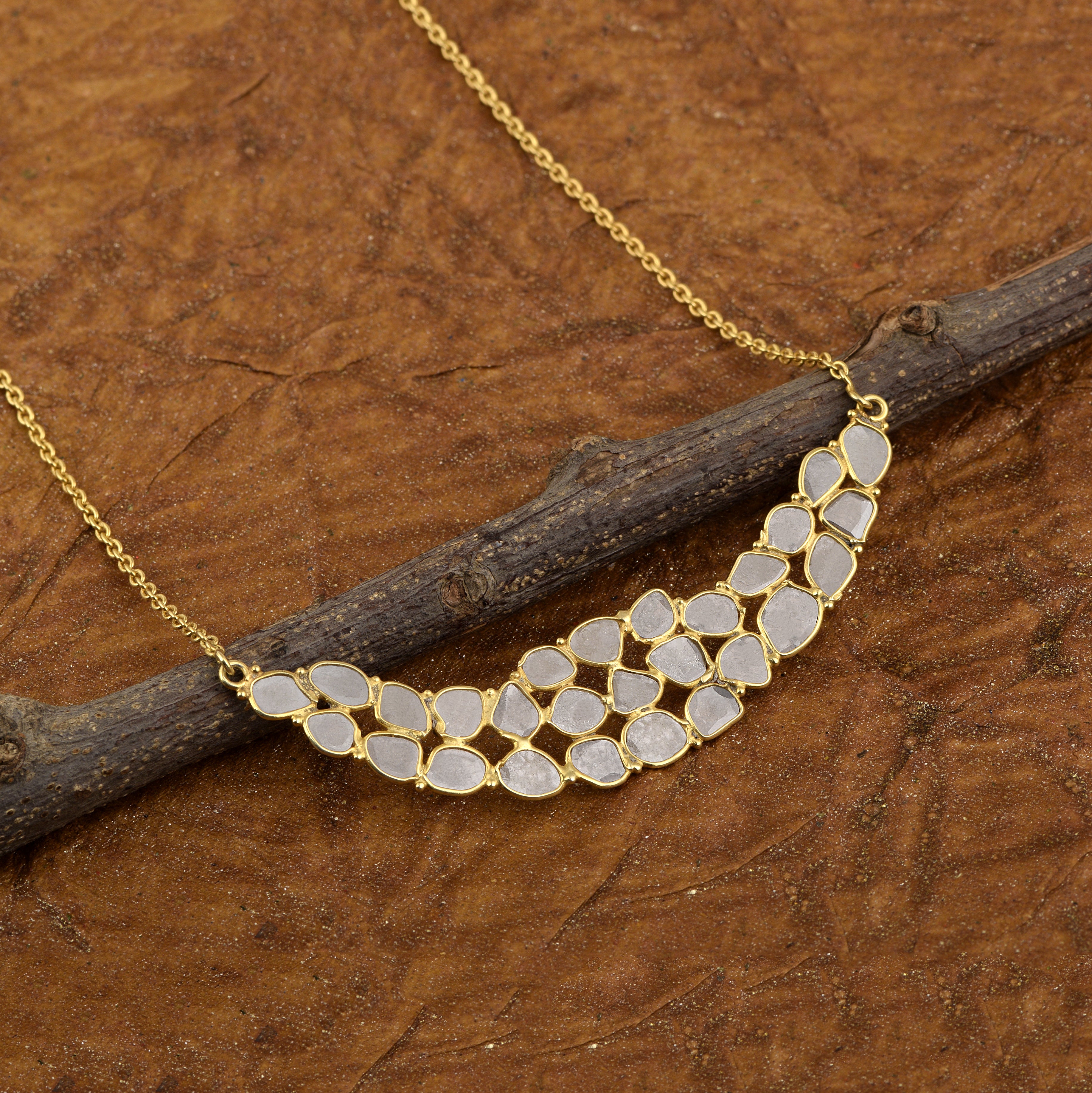 3 CTW Diamond Polki Mango Necklace