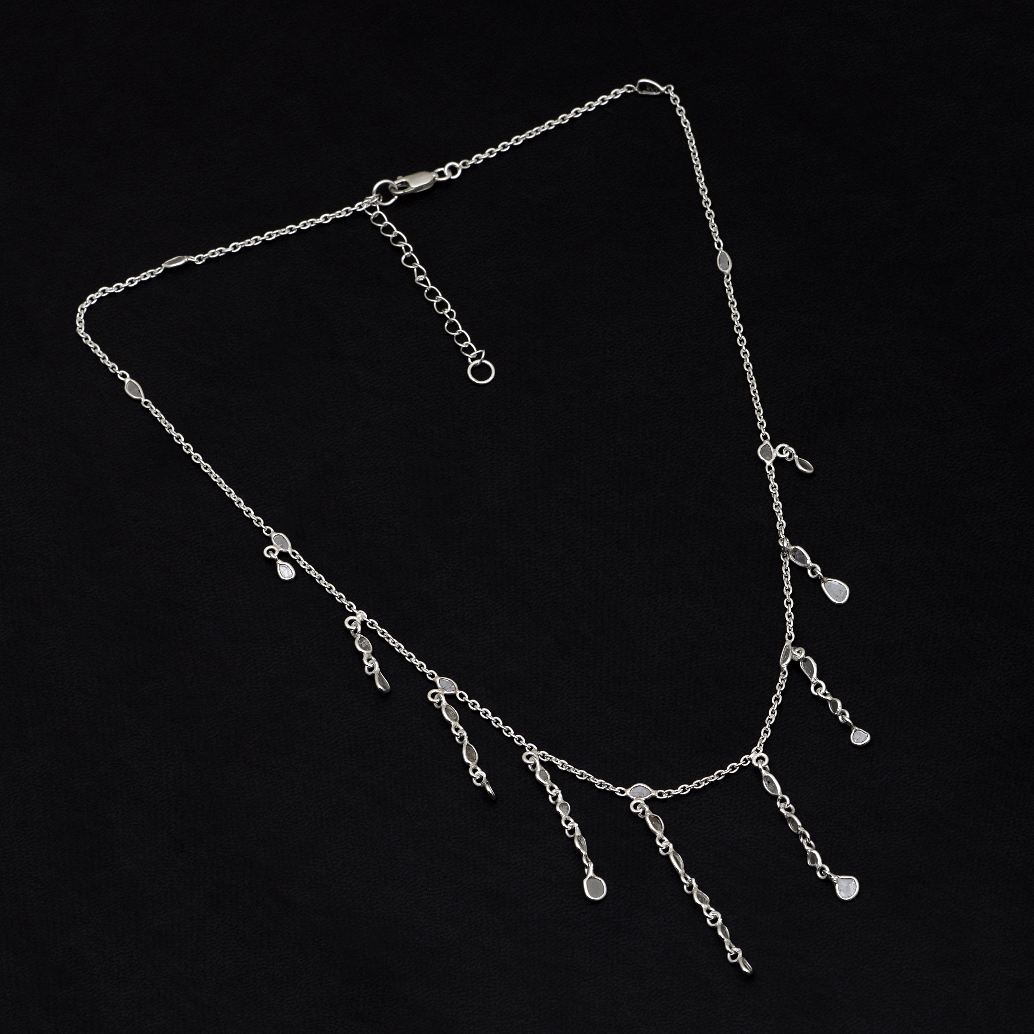 2.25 CTW Diamond Polki Fringe Necklace