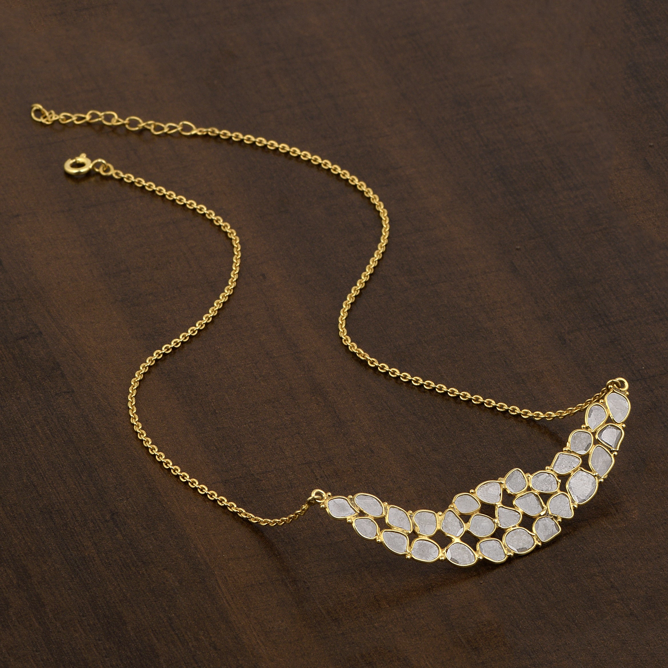 3 CTW Diamond Polki Mango Necklace