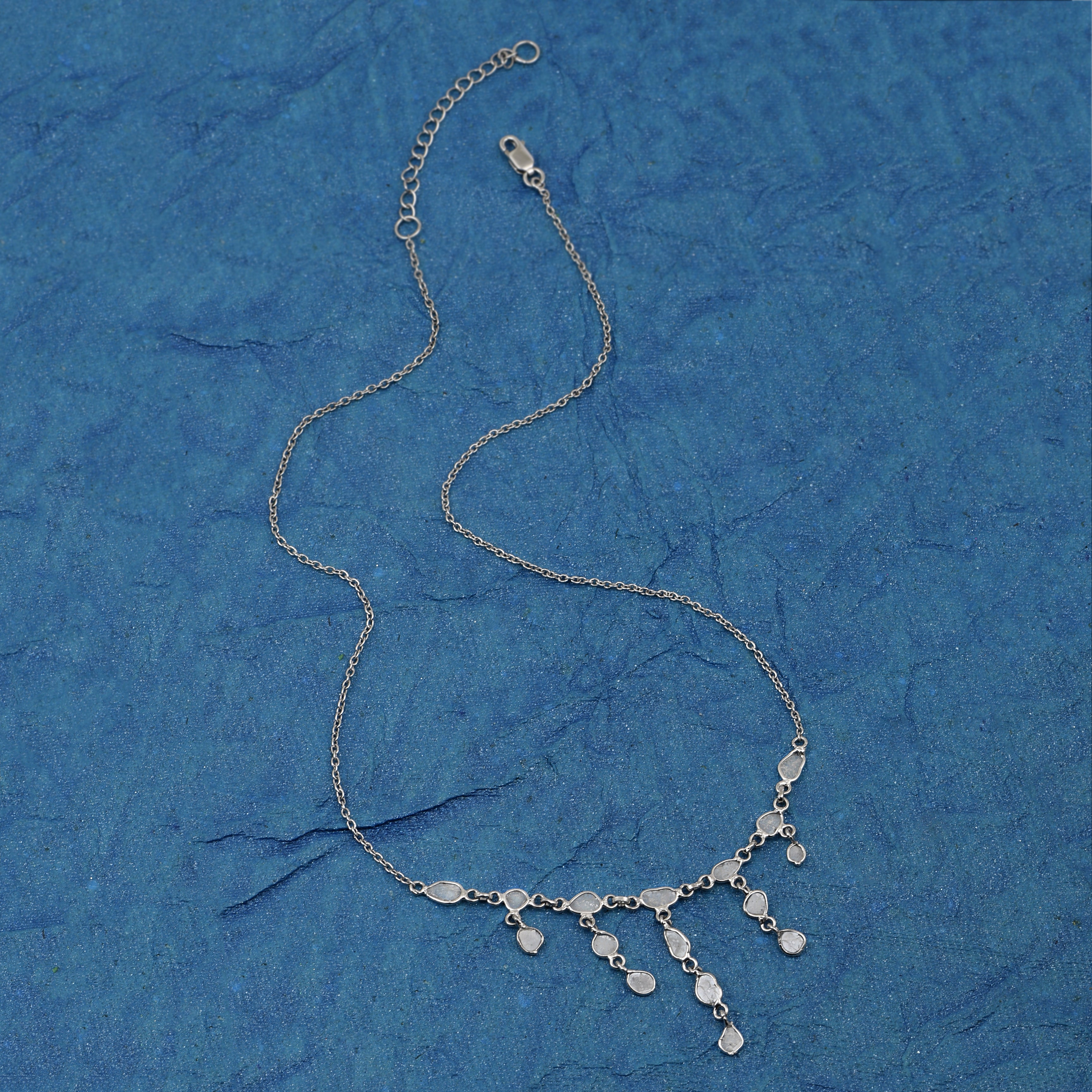 2 CTW Diamond Polki Boho Fringe Necklace