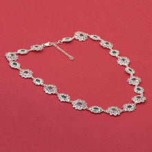 Load image into Gallery viewer, 14 CTW Diamond Polki Emerald Blue Topaz Necklace