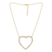 Load image into Gallery viewer, 3 CTW Diamond Polki Hollow Heart Pendant Necklace