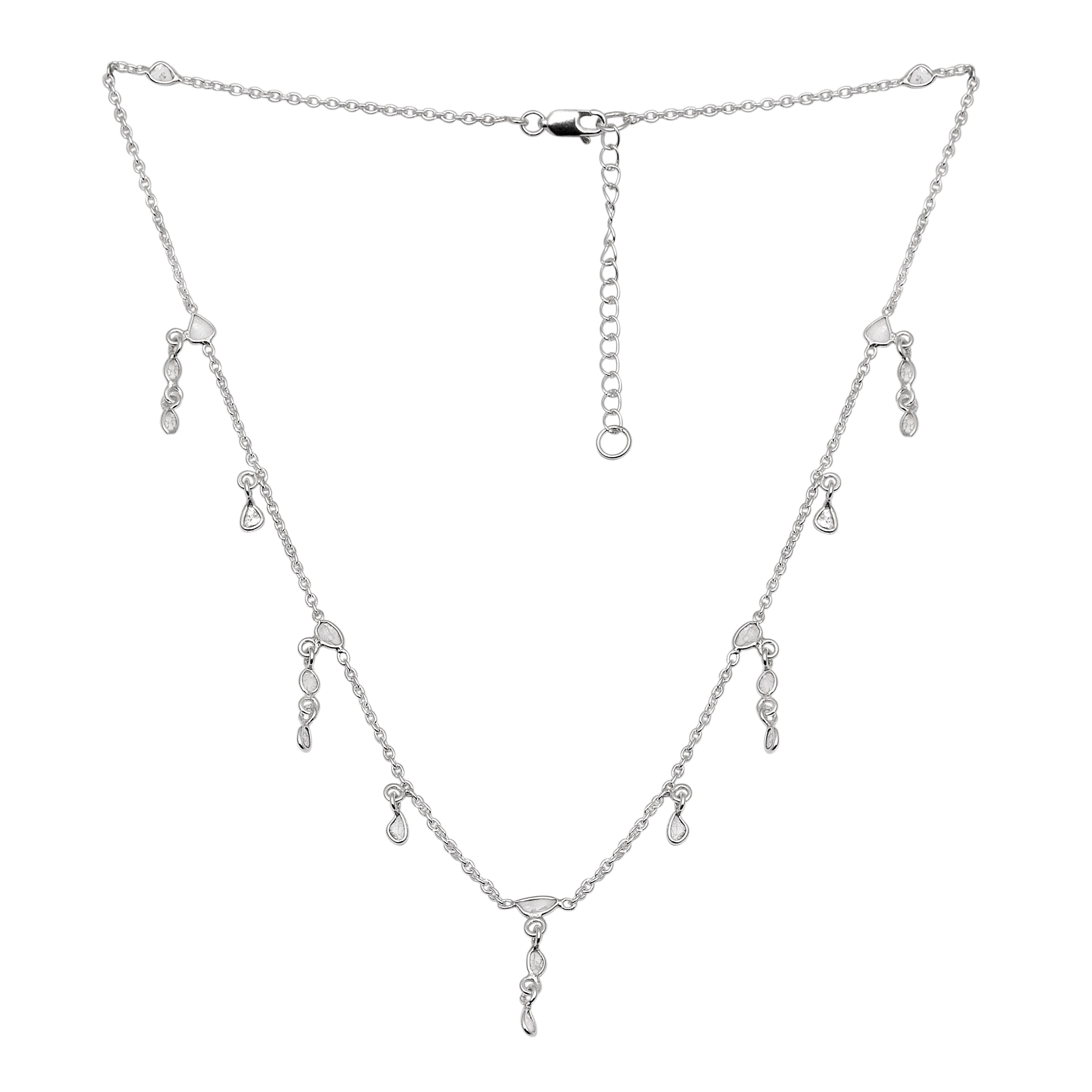 1.50 CTW Diamond Polki Fringe Necklace