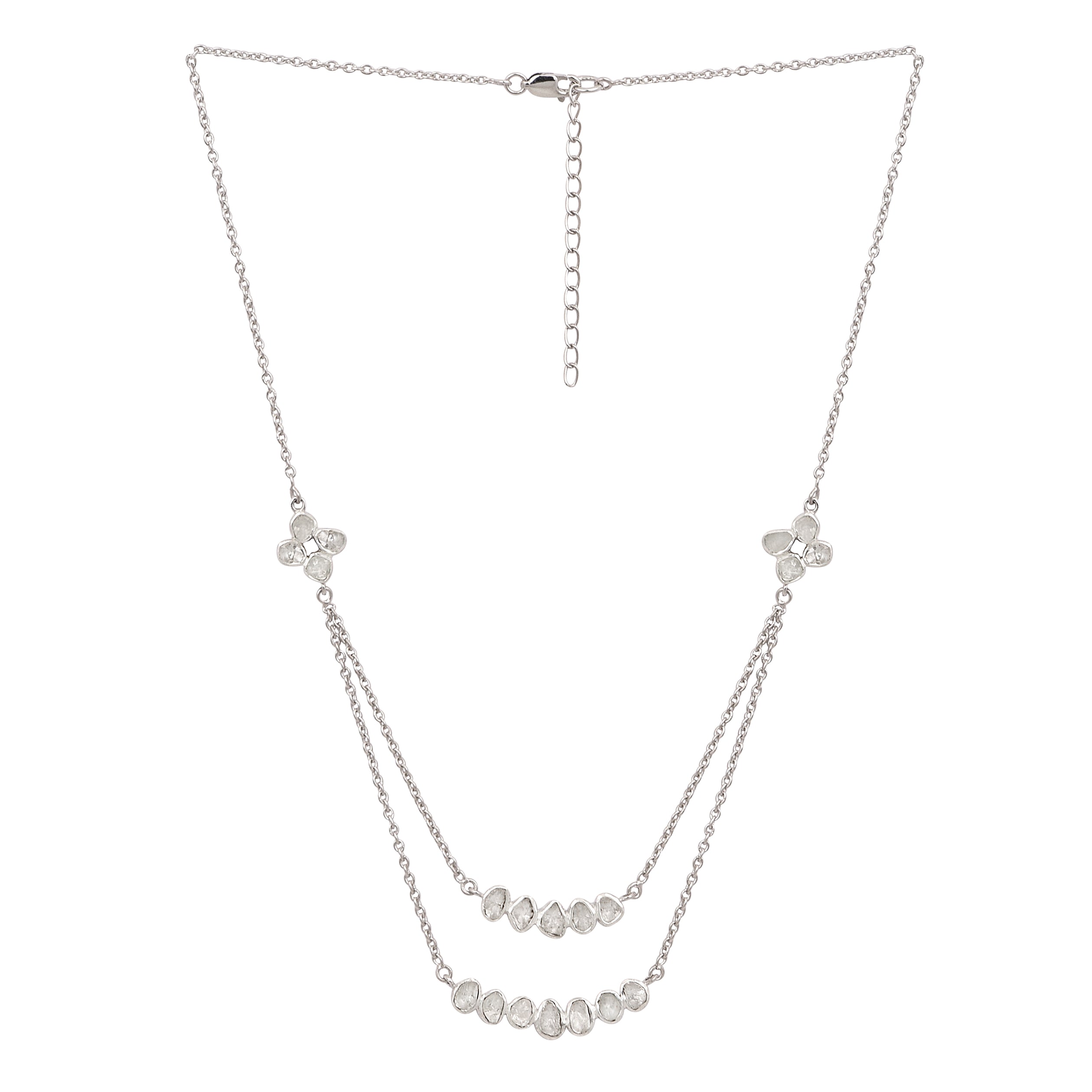 2 CTW Diamond Polki Layered Necklace