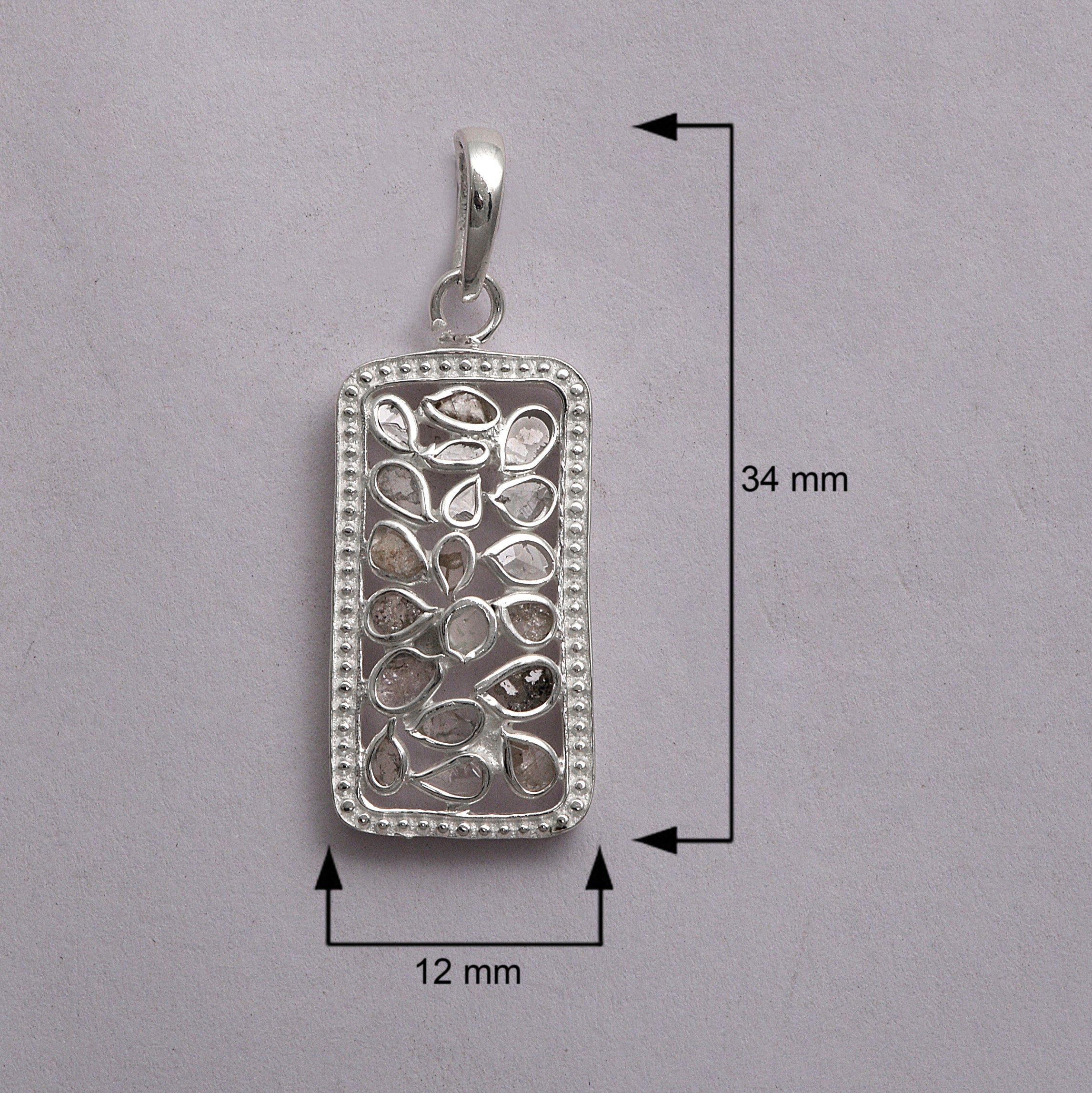 1 CTW Diamond Polki Rectangular Pendant