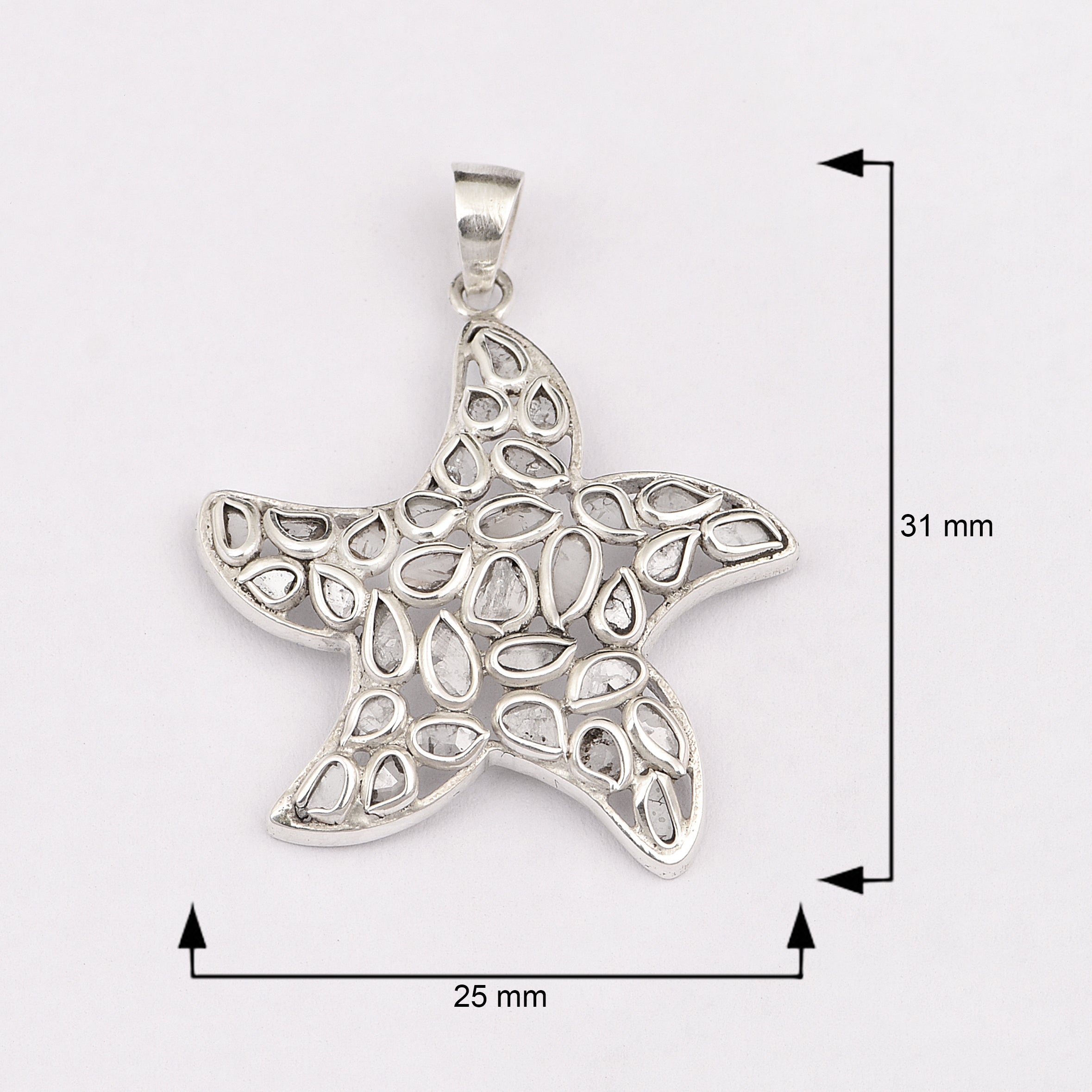 1.10 CTW Diamond Polki Starfish Pendant