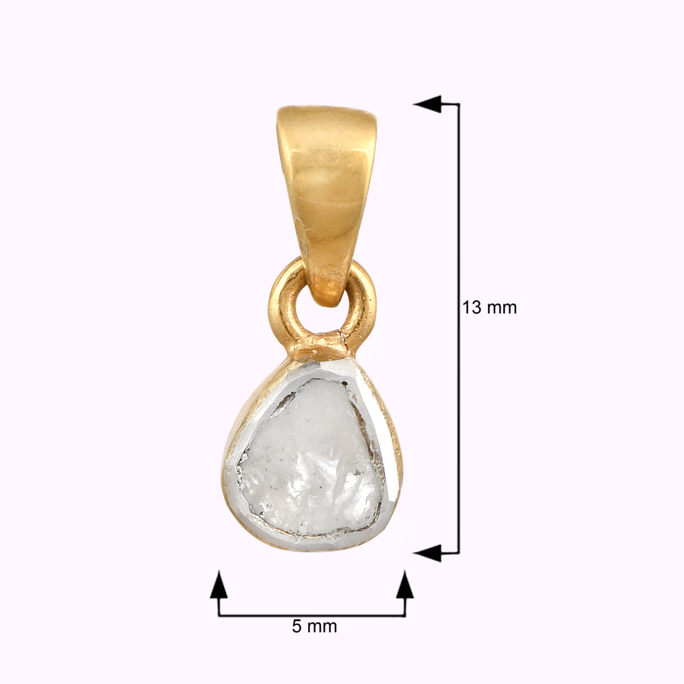 0.35 CTW Diamond Polki Solitaire Pendant