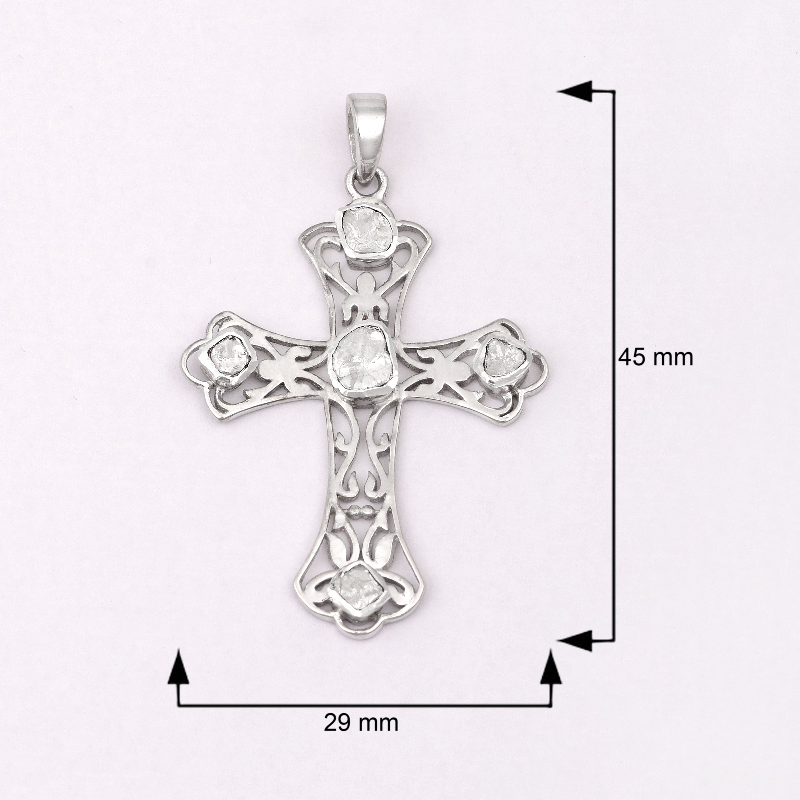 0.50 CTW Diamond Polki Cross Pendant