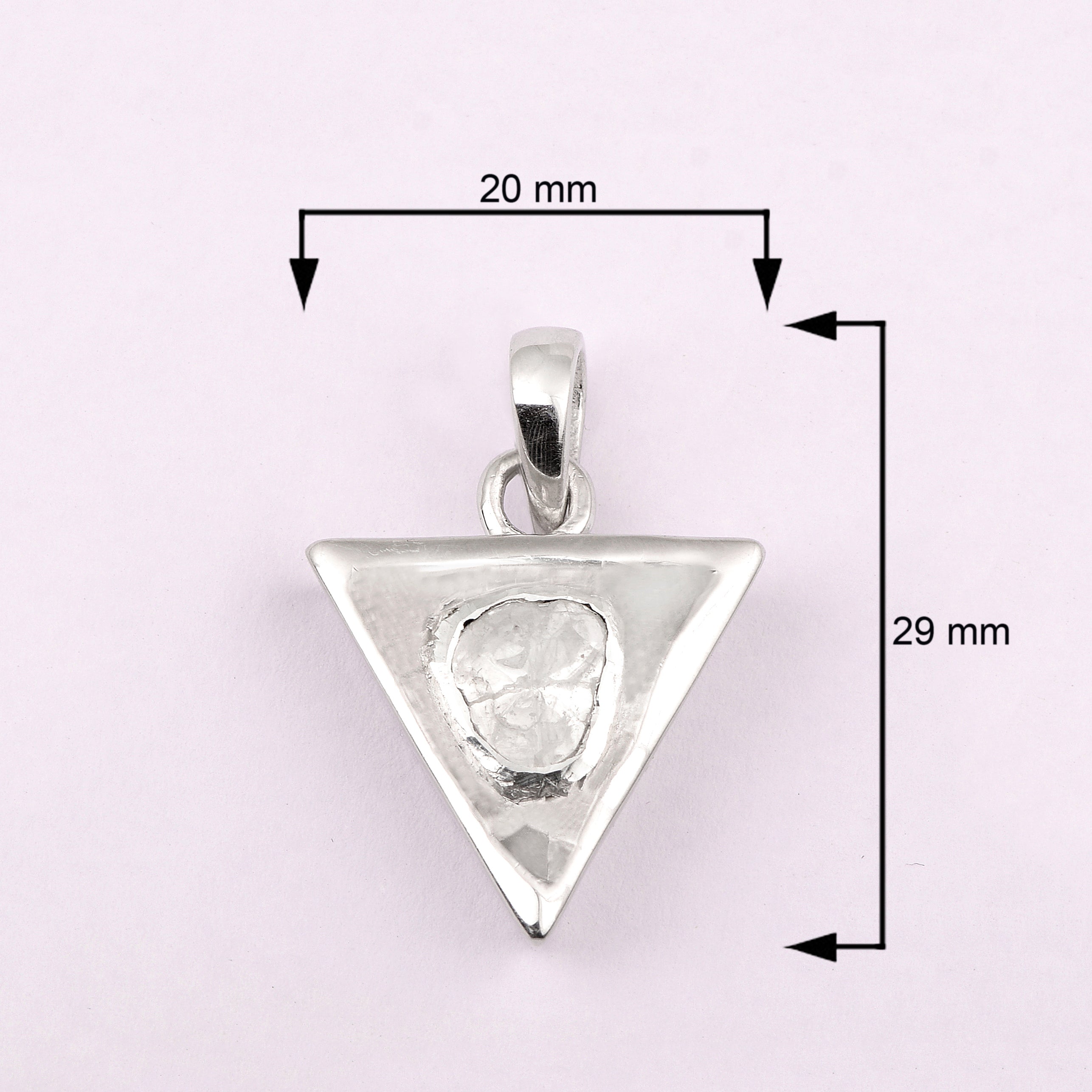 0.50 CTW Diamond Polki Triangular Pendant