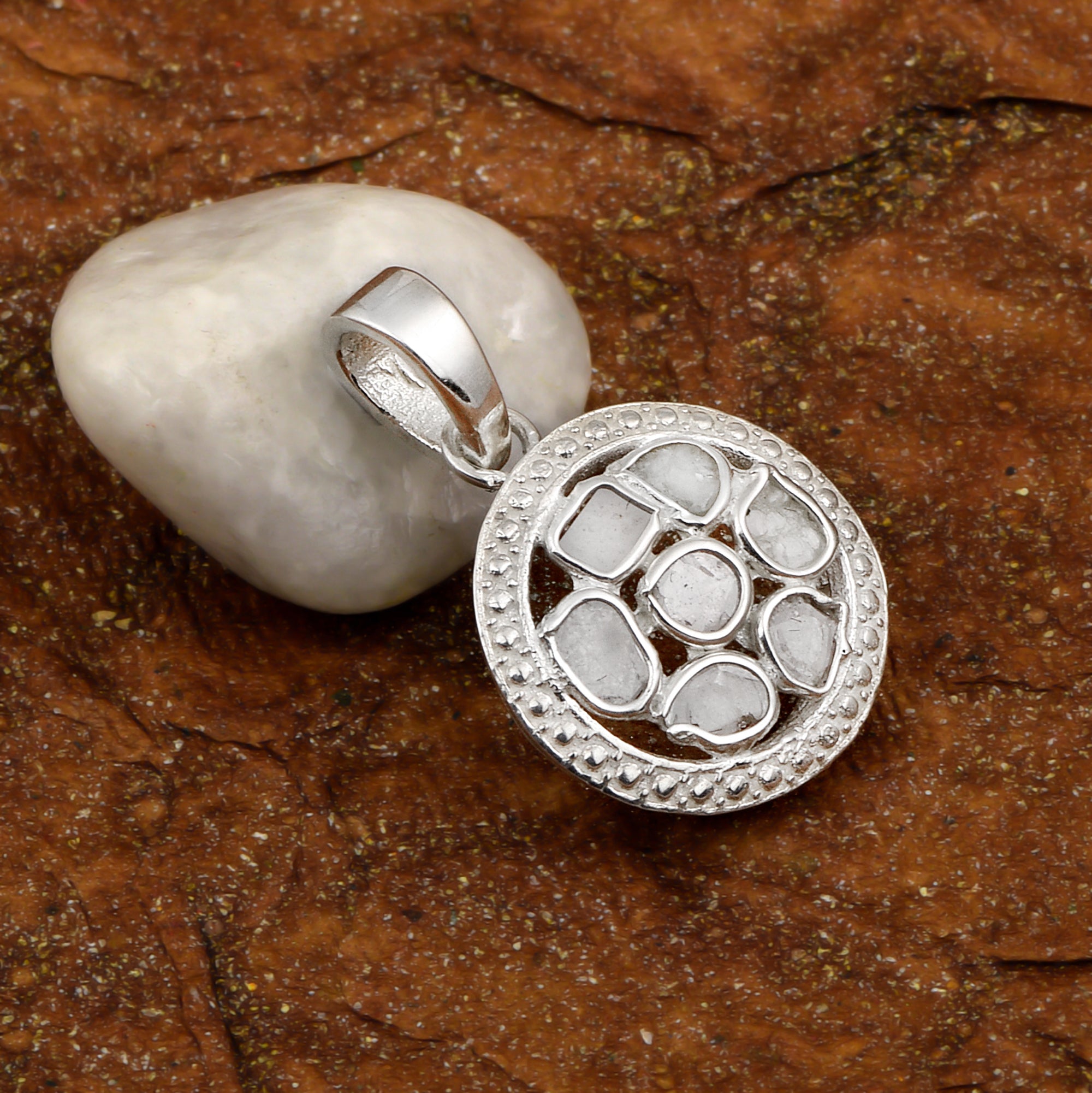 0.50 CTW Diamond Polki Round Shaped Pendant