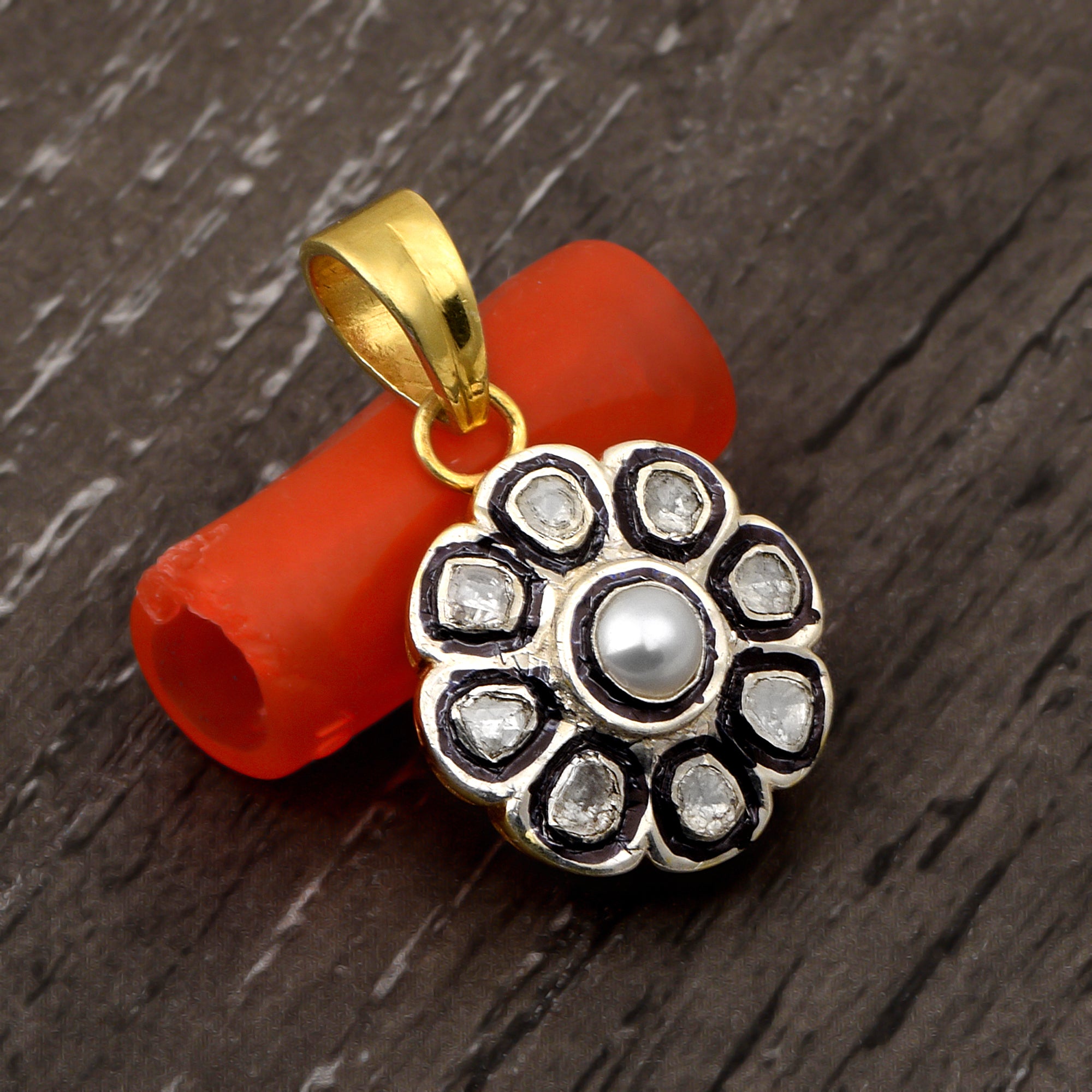 1 CTW Diamond Polki Pendant