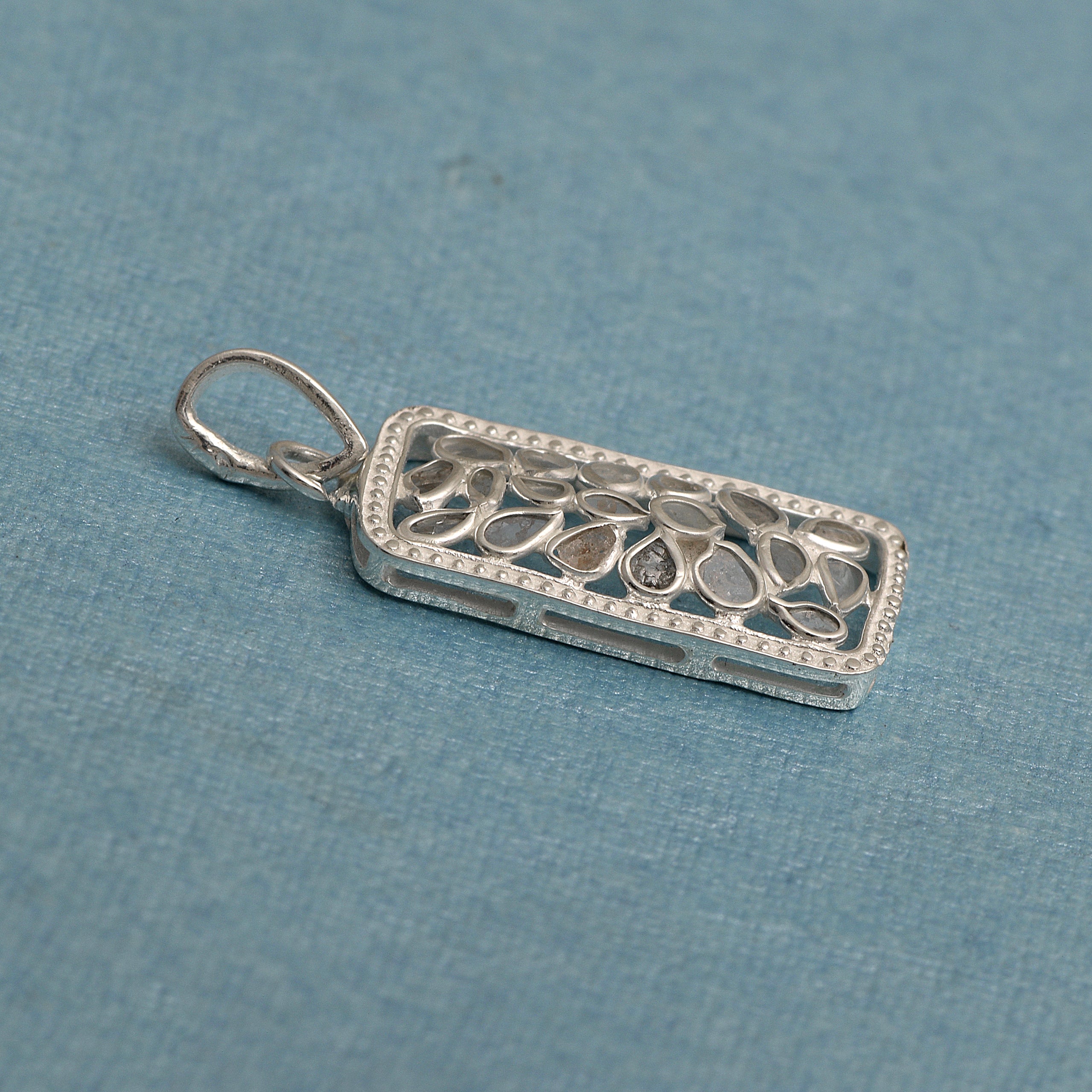 1 CTW Diamond Polki Rectangular Pendant