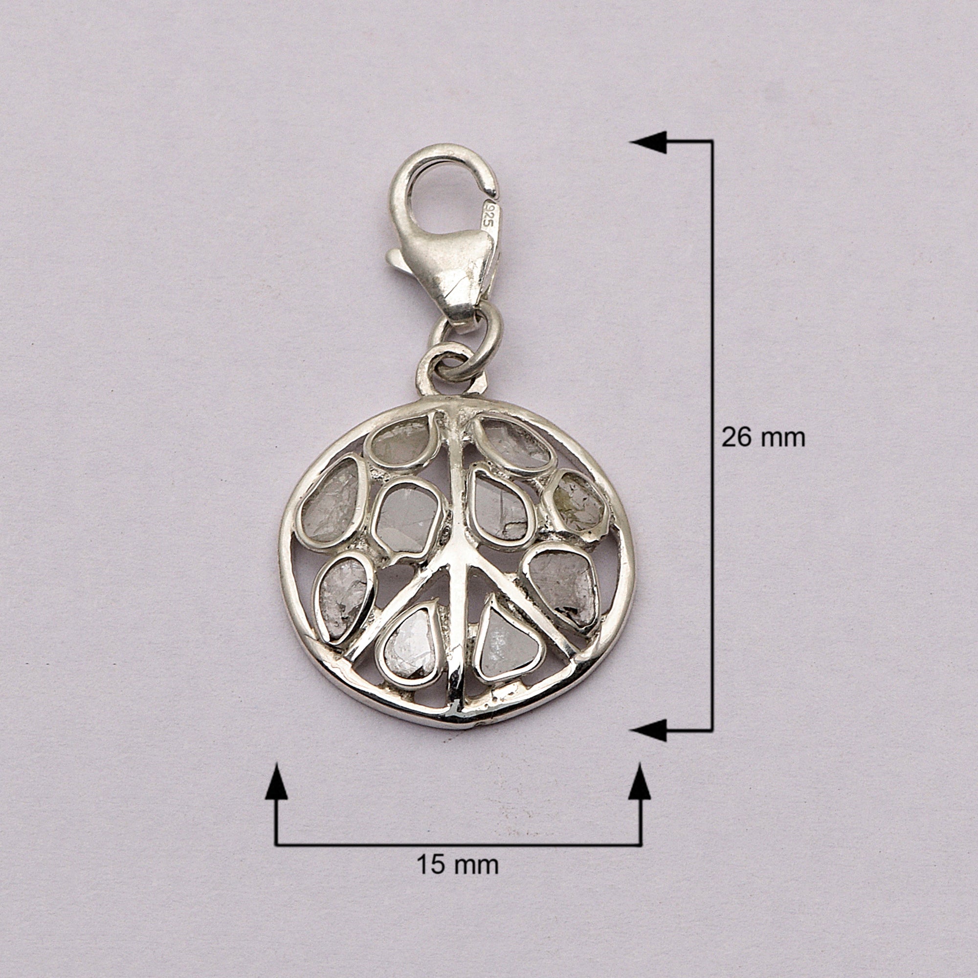0.30 CTW Diamond Polki Round Charm Pendant