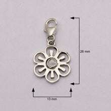 Load image into Gallery viewer, 0.10 CTW Diamond Polki Floral Charm Pendant