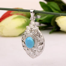 Load image into Gallery viewer, 0.25 CTW Diamond Polki Turquoise Pendant