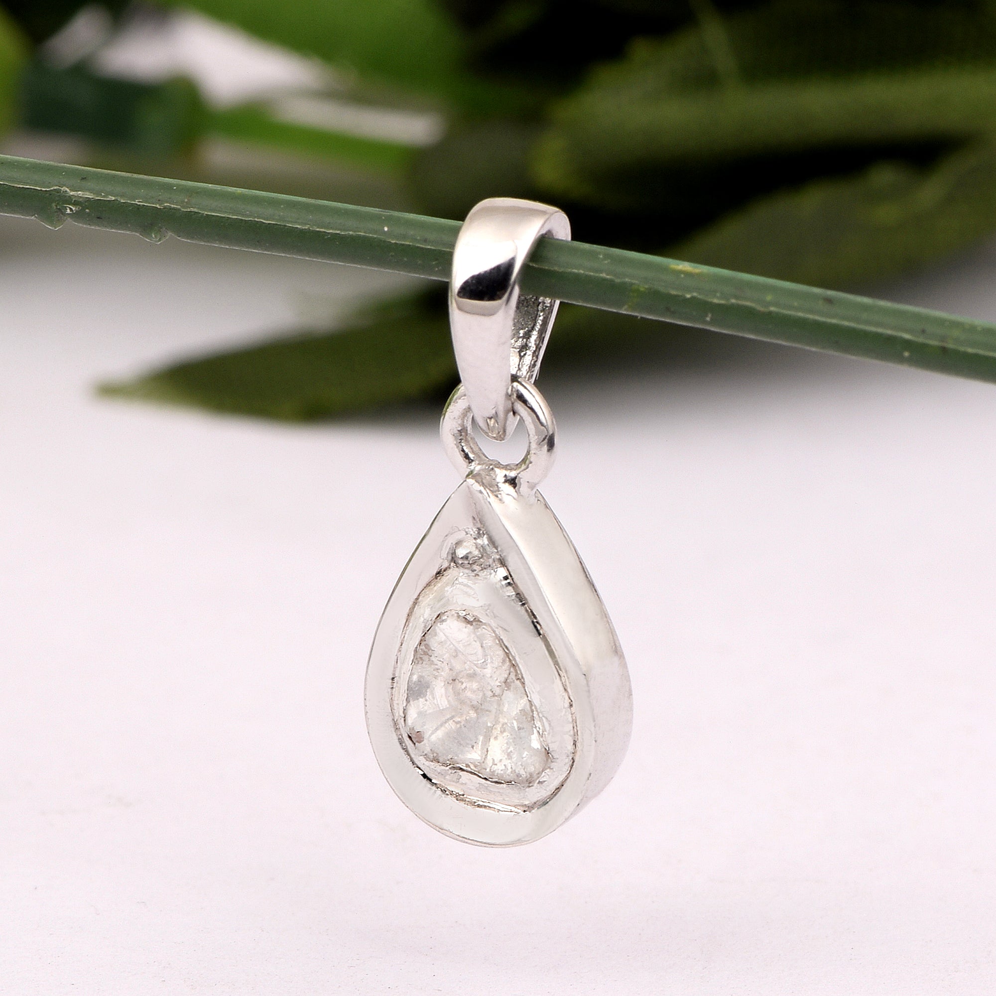 0.35 CTW Diamond Polki Solitaire Pendant