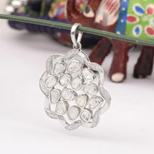Load image into Gallery viewer, 1.50 CTW Diamond Polki Cluster Pendant
