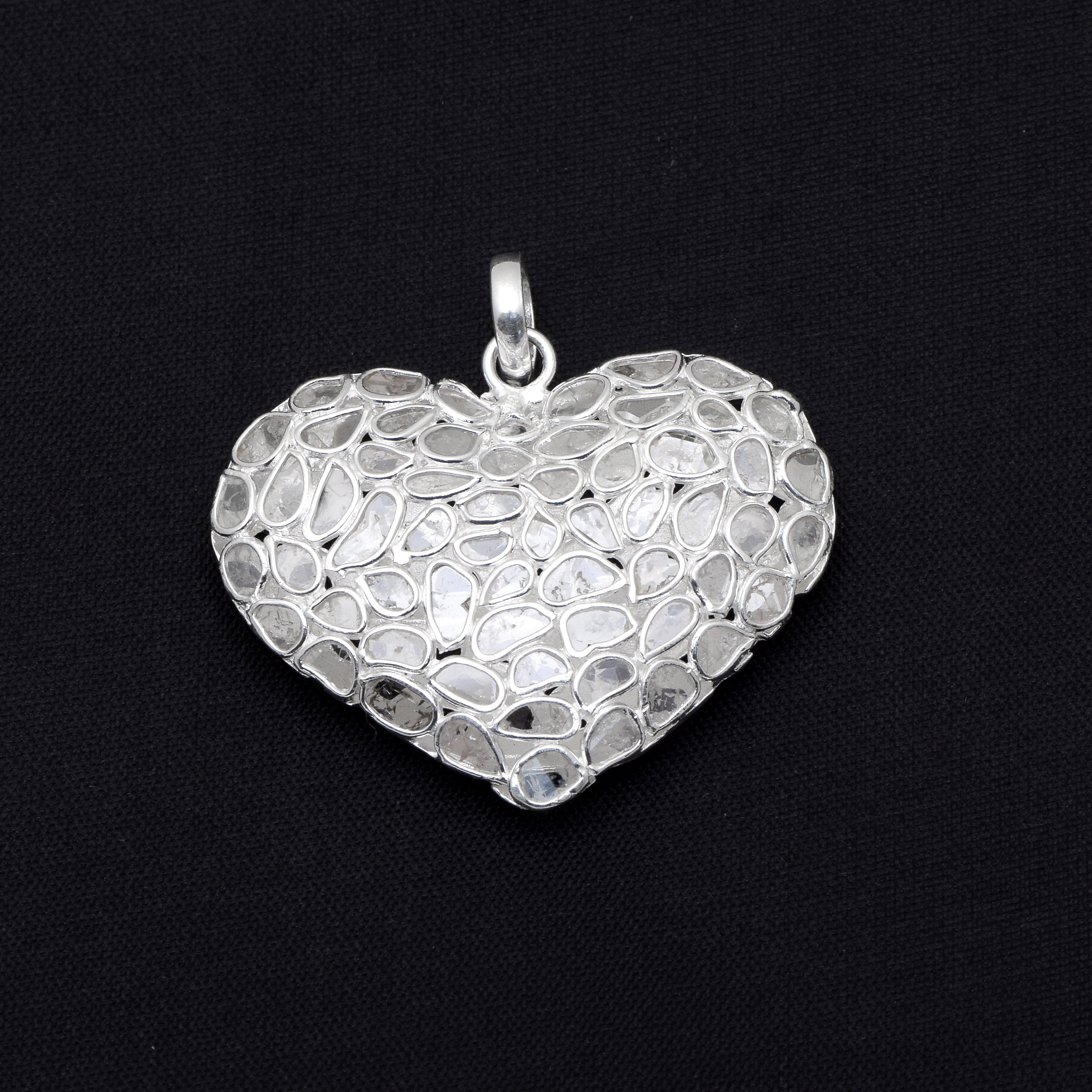 2 CTW Diamond Polki Heart Pendant
