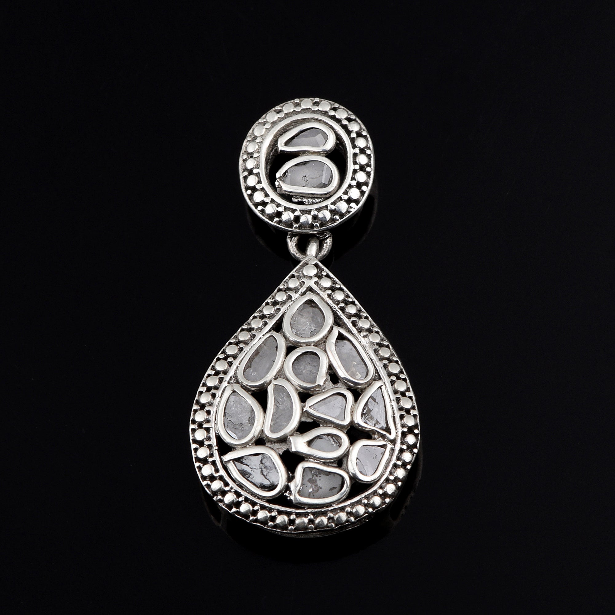 0.60 CTW Diamond Polki Pear Shaped Pendant