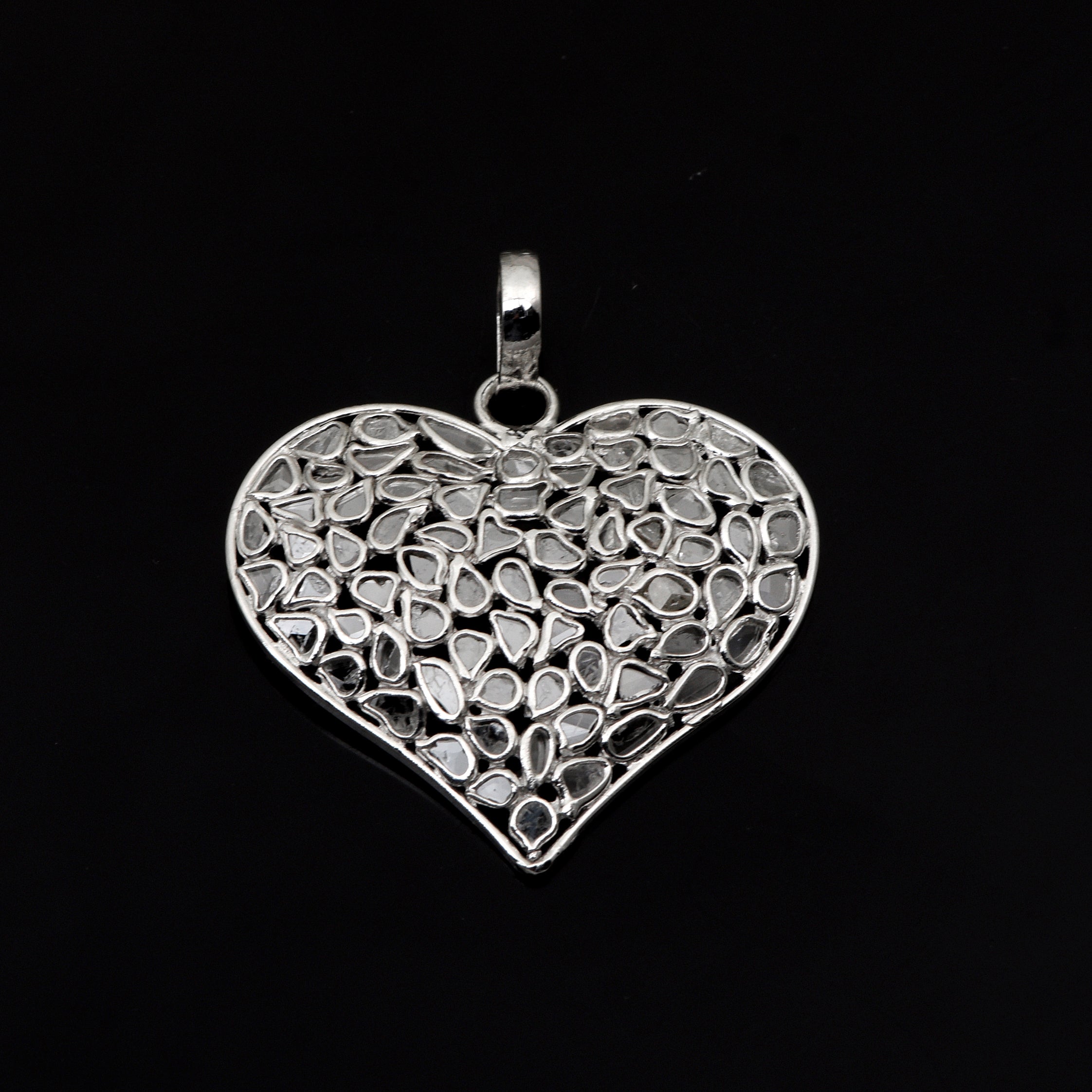 2.50 CTW Diamond Polki Heart Pendant