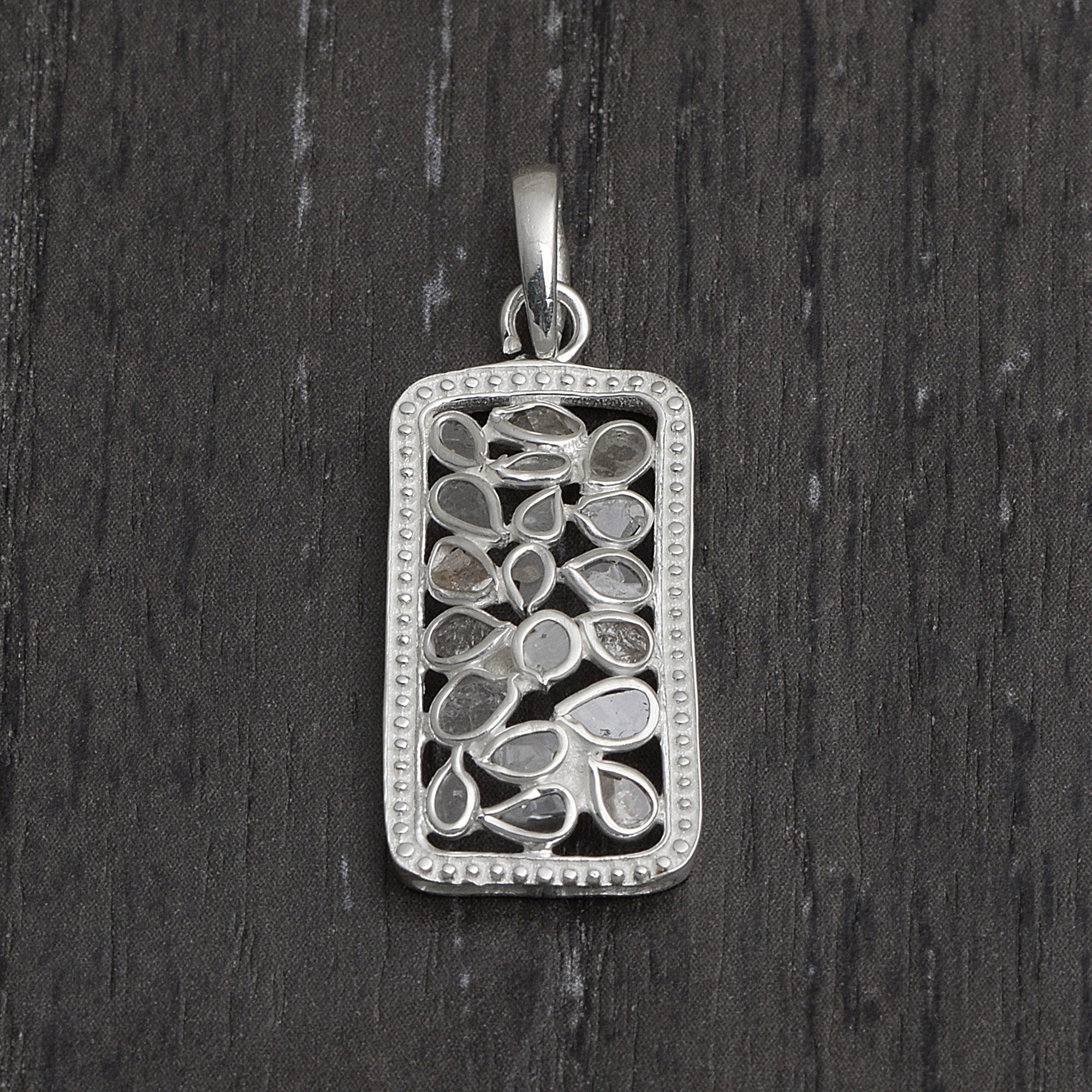 1 CTW Diamond Polki Rectangular Pendant