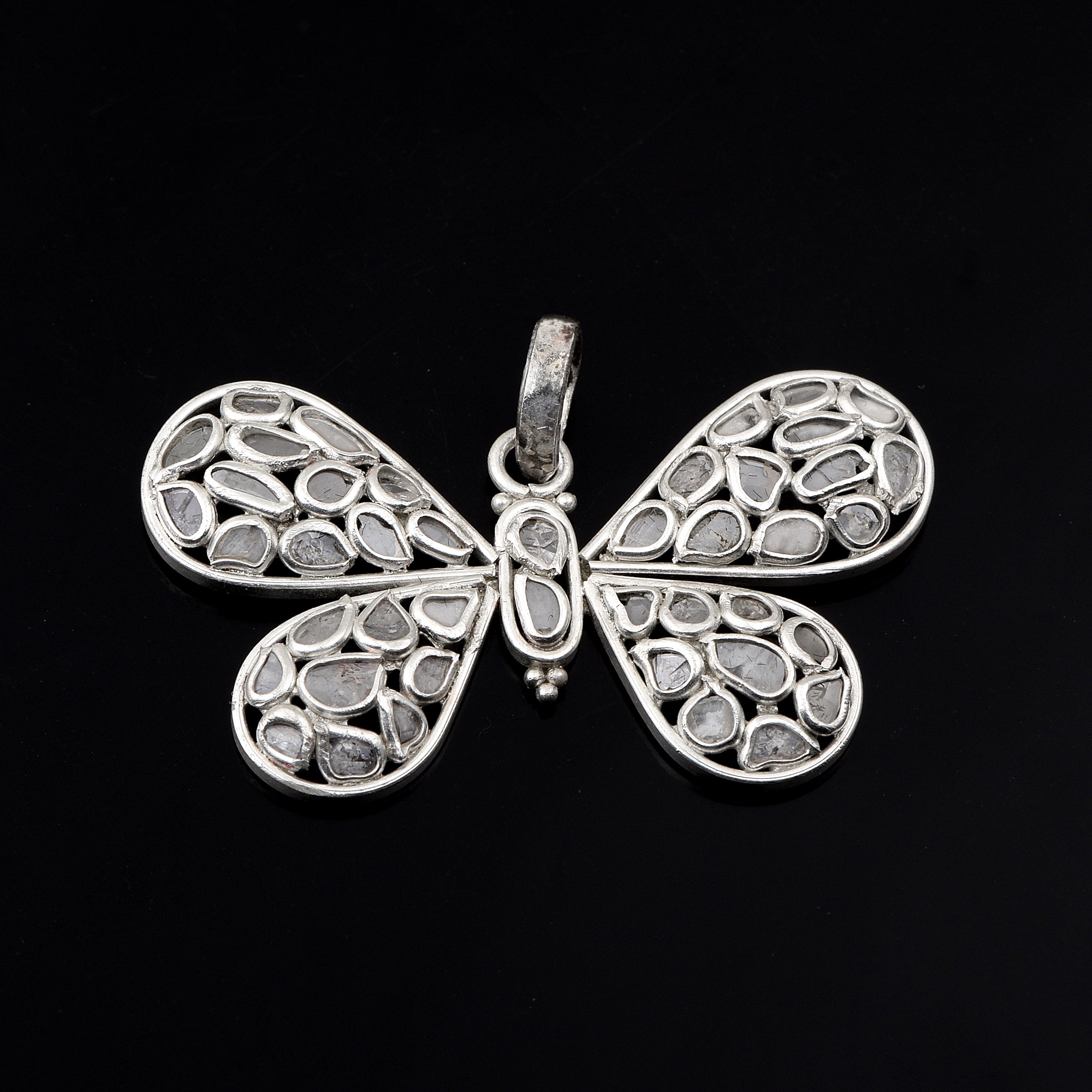 2 CTW Diamond Polki Butterfly Pendant