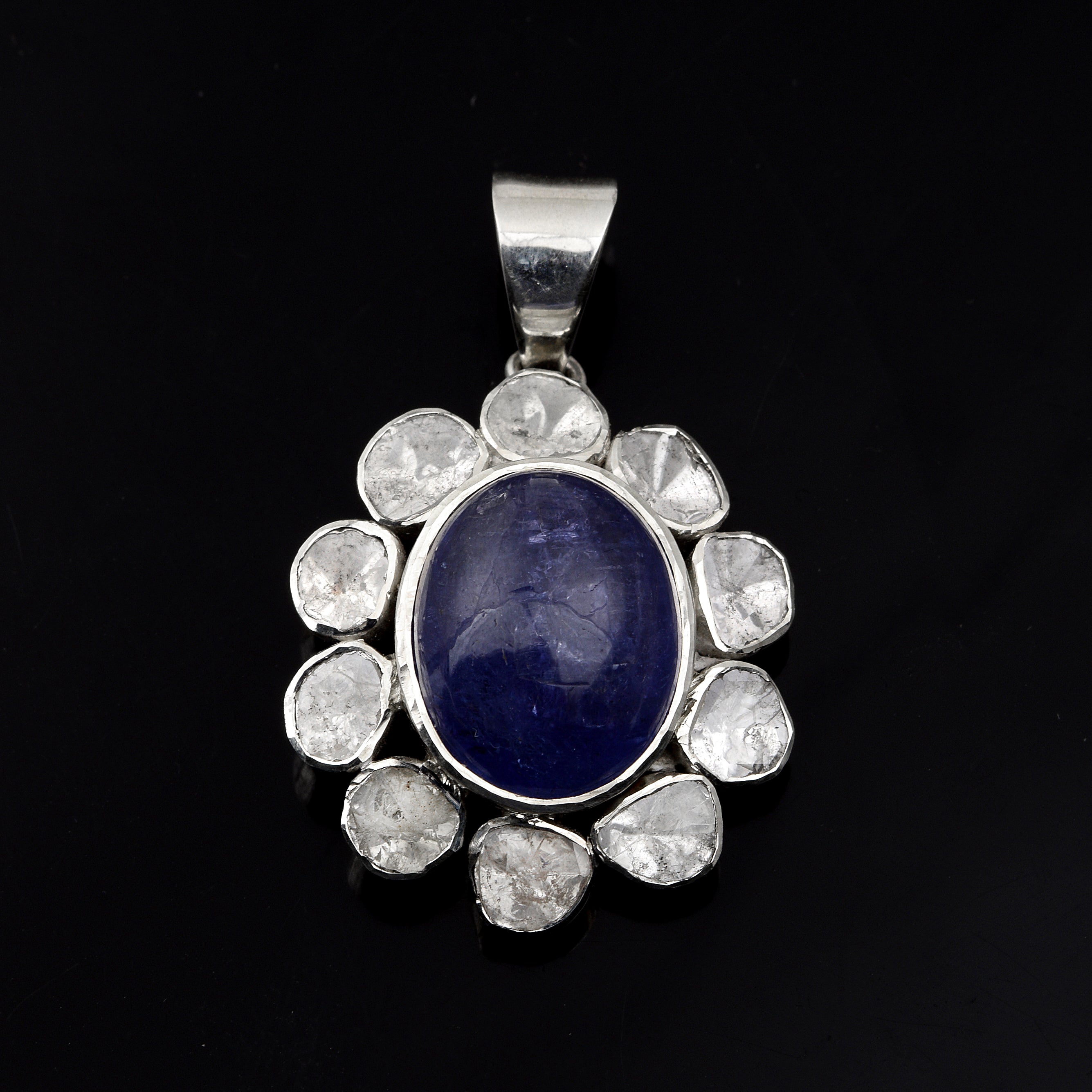 2 CTW Diamond Polki Tanzanite Pendant