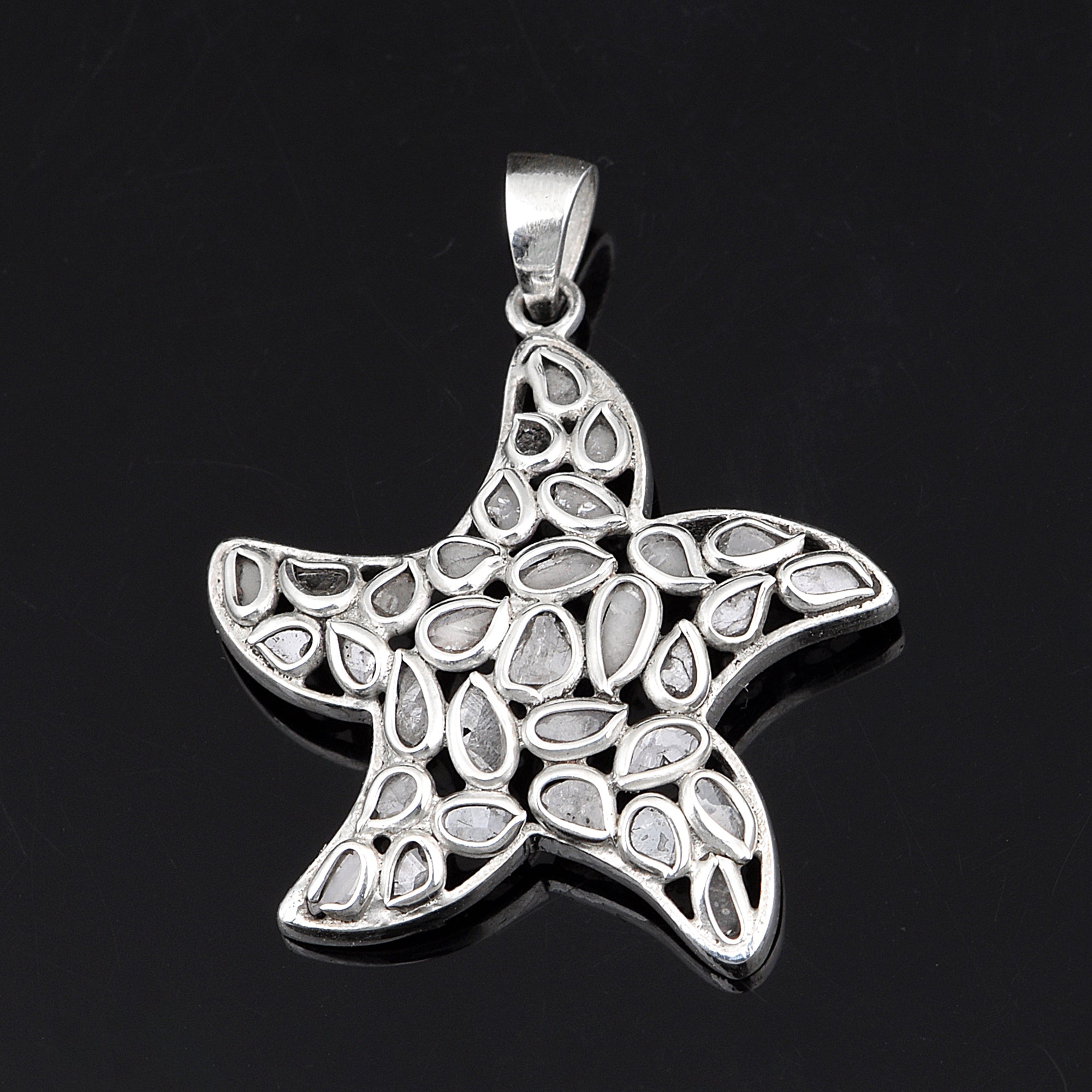 1.10 CTW Diamond Polki Starfish Pendant