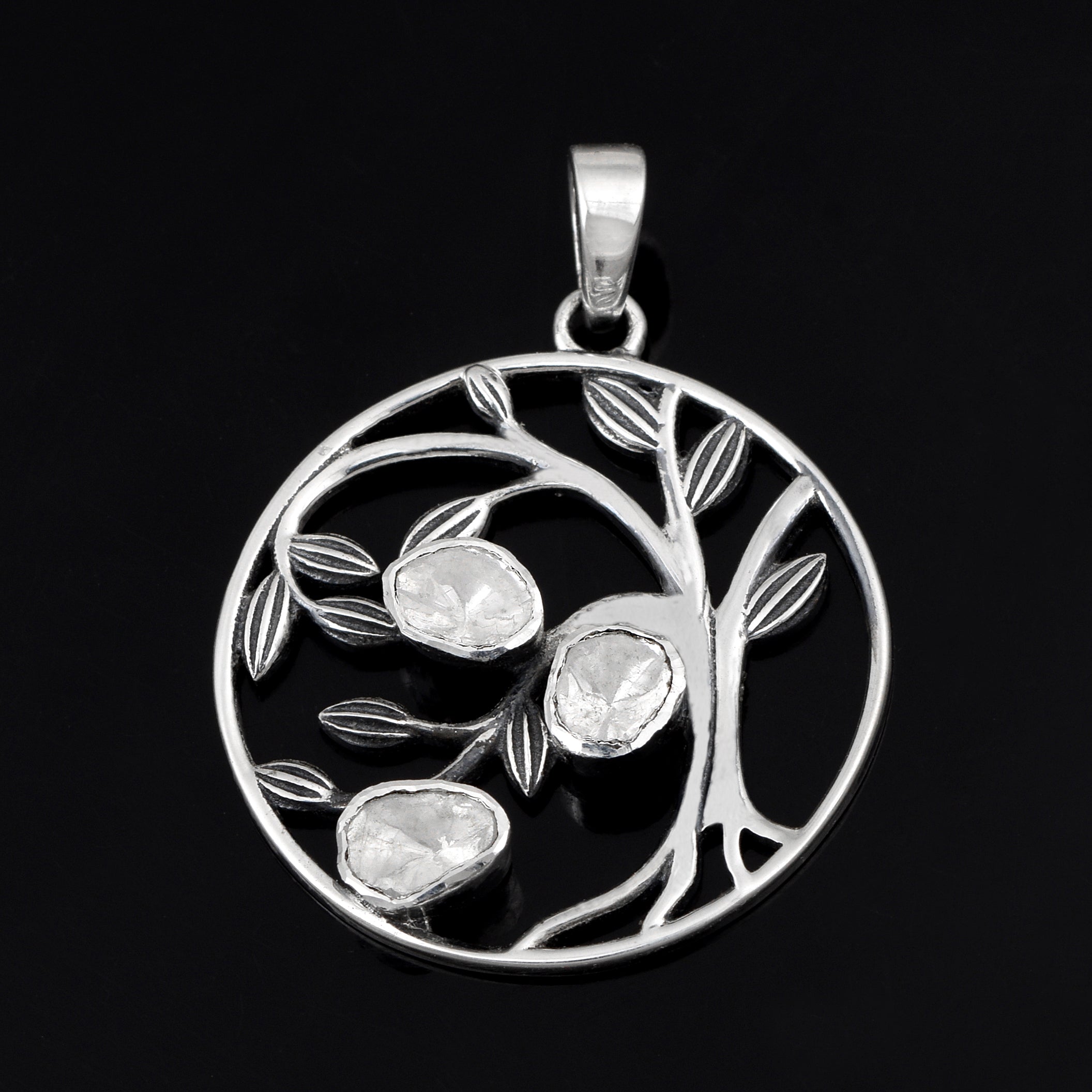 0.33 CTW Diamond Polki Tree of Life Pendant