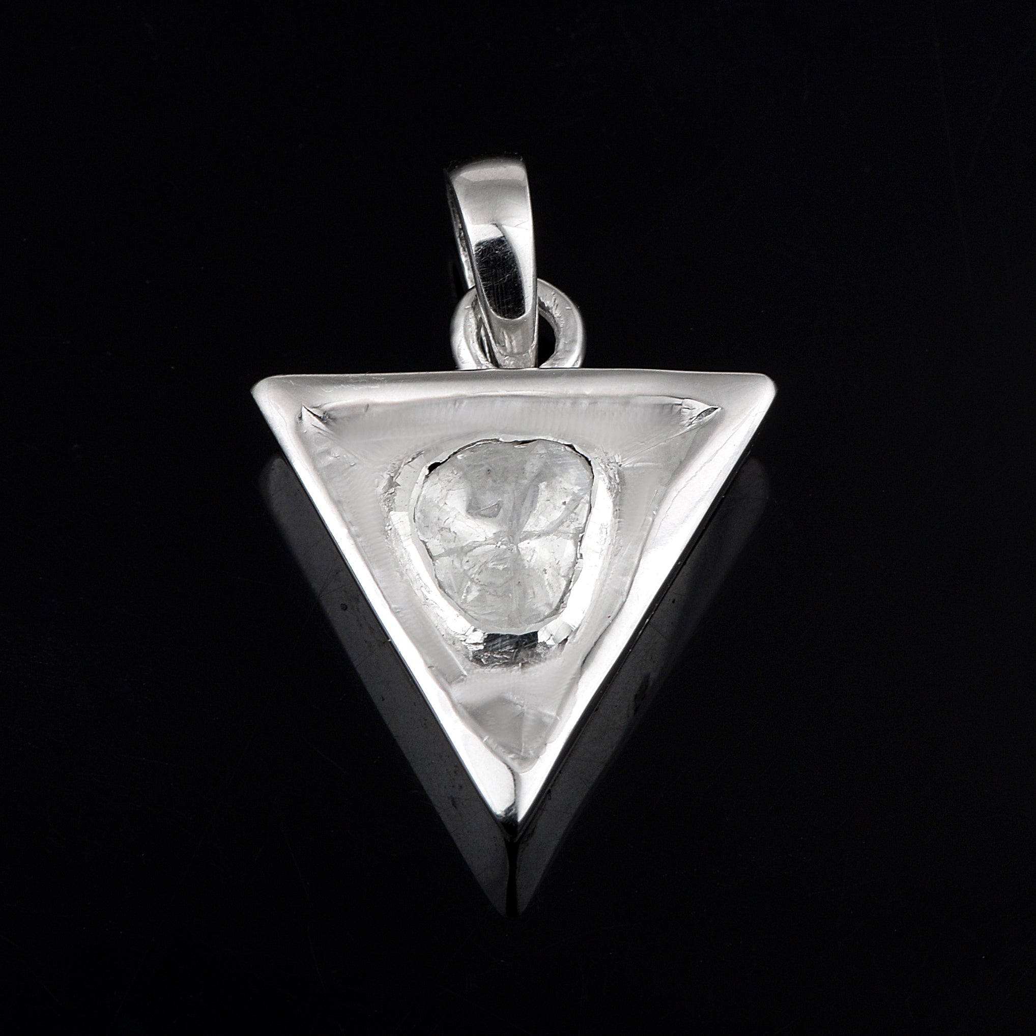 0.50 CTW Diamond Polki Triangular Pendant
