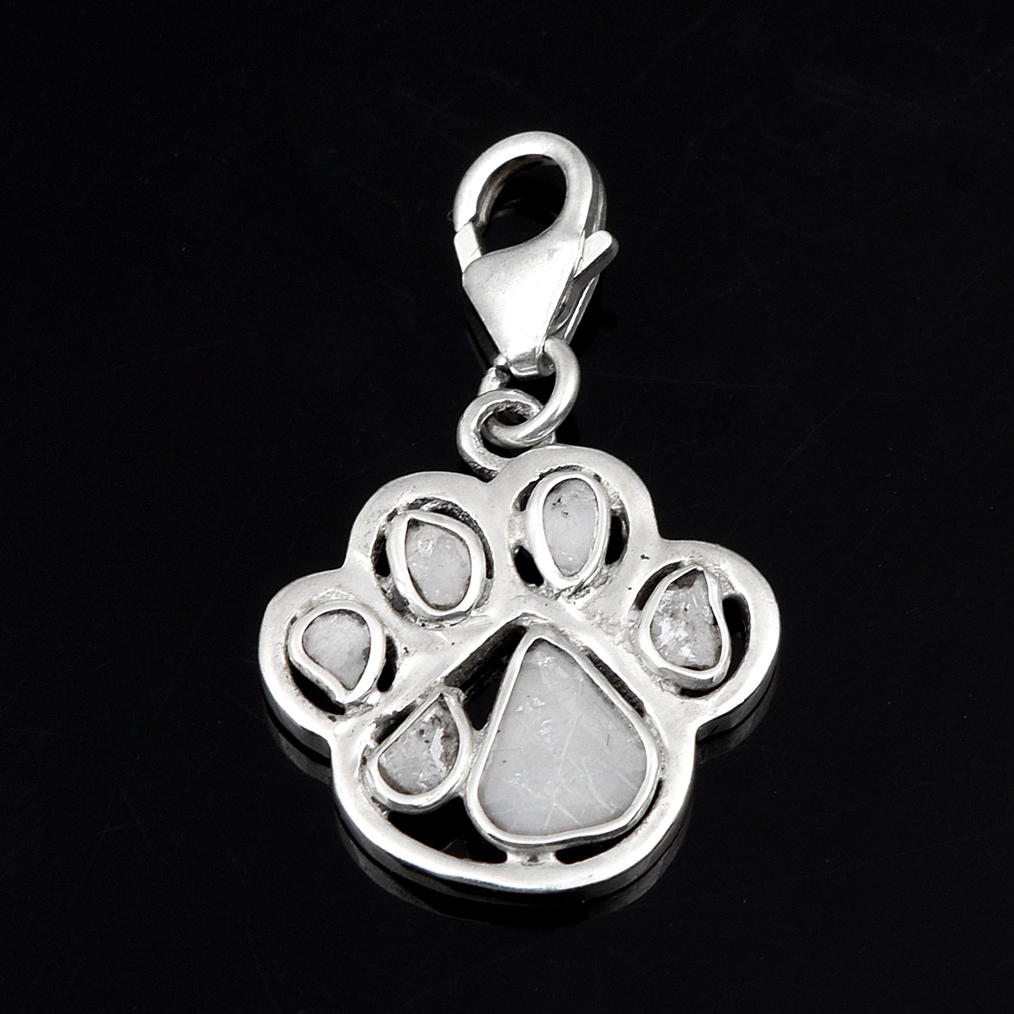 0.25 CTW Diamond Polki Paw Charm Pendant