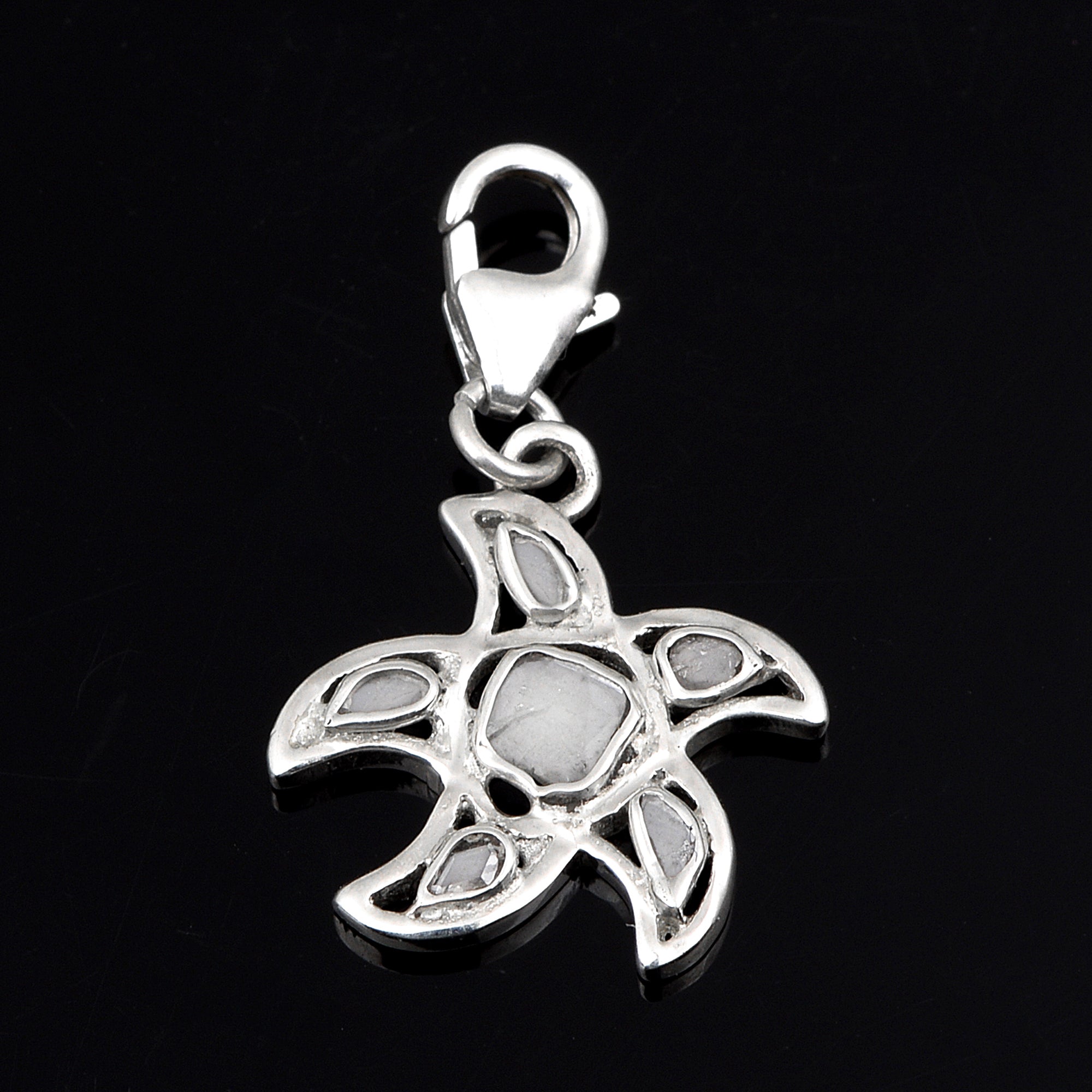 0.25 CTW Diamond Polki Starfish Charm Pendant