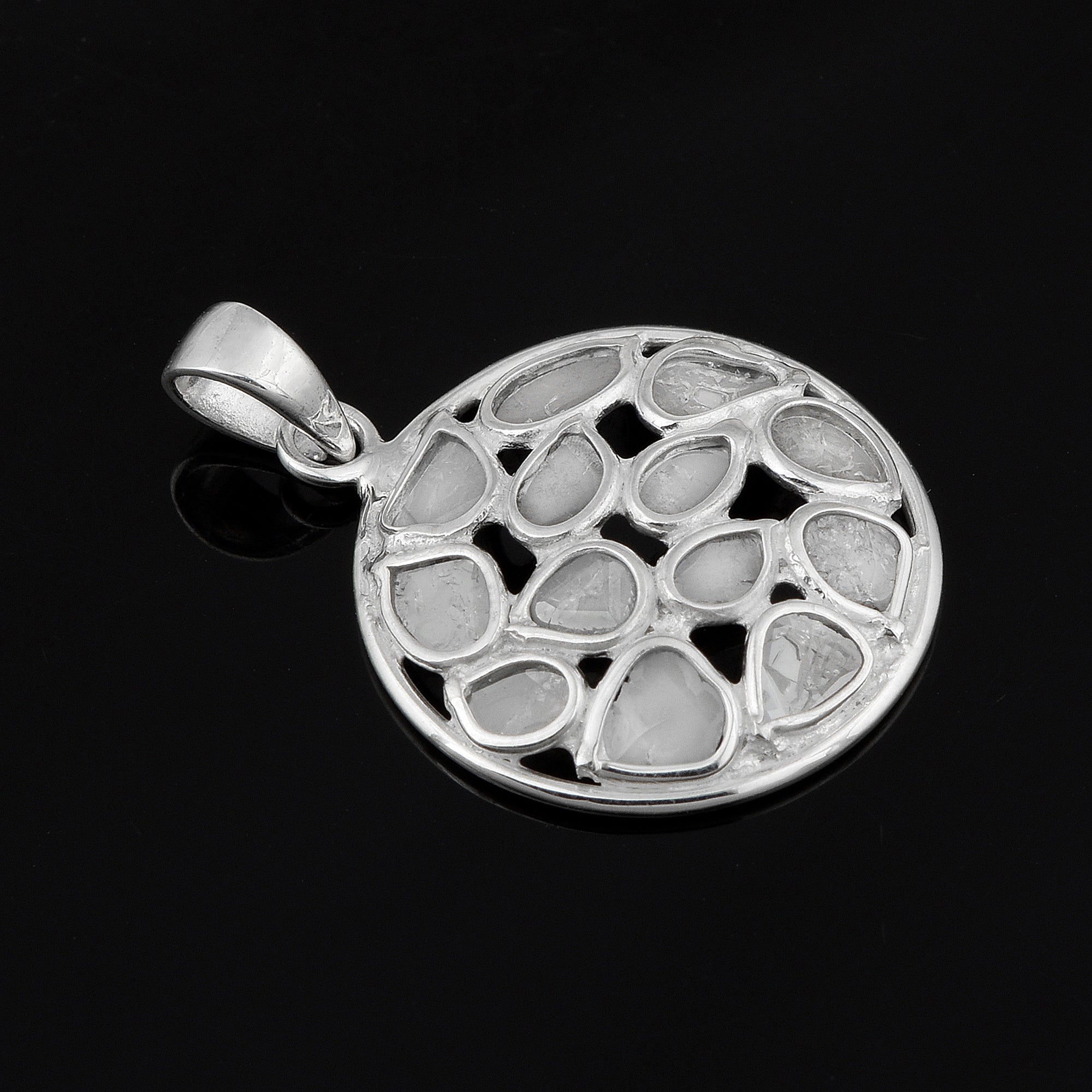 0.50 CTW Diamond Polki Round Pendant