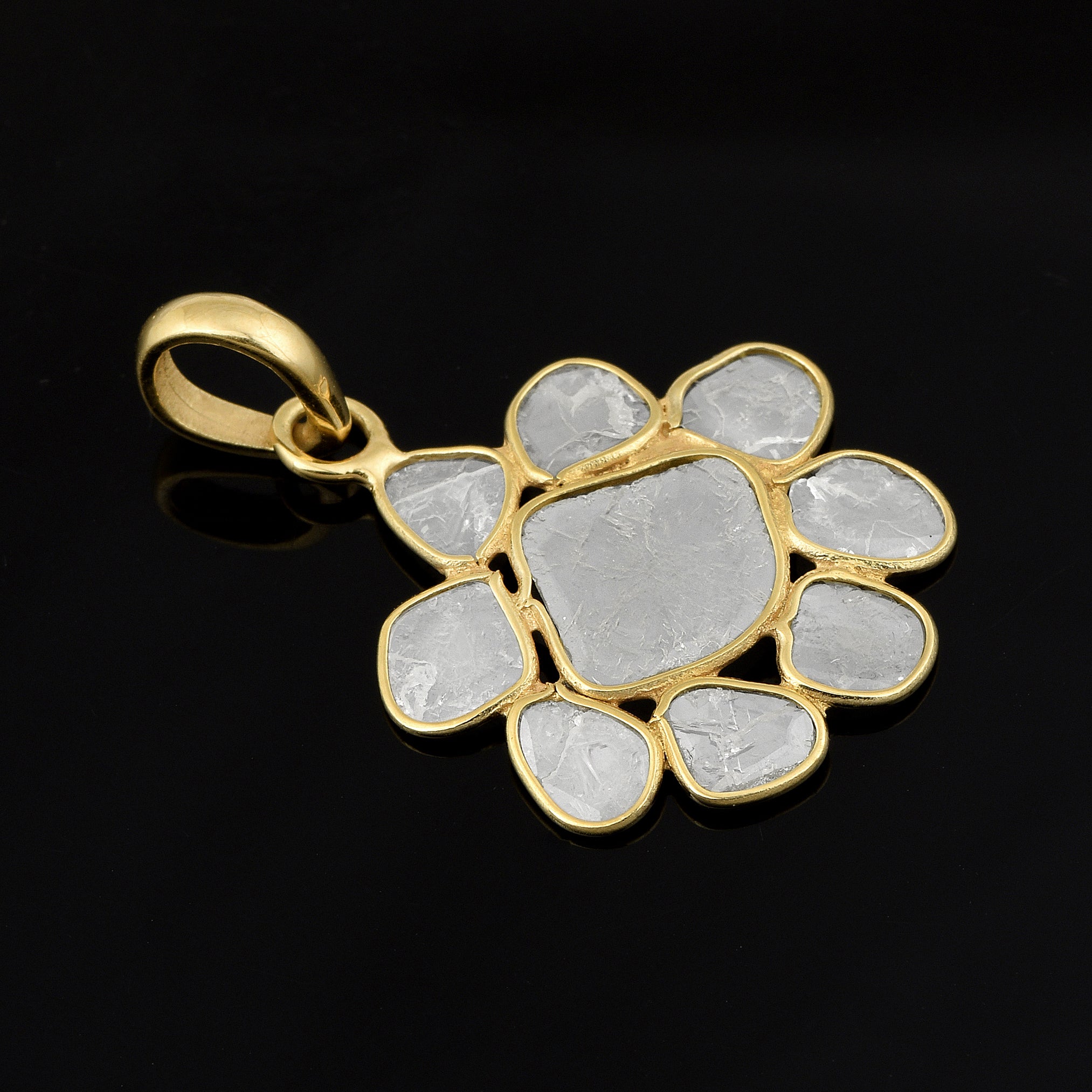 2.0 CTW Diamond Polki Floral Pendant