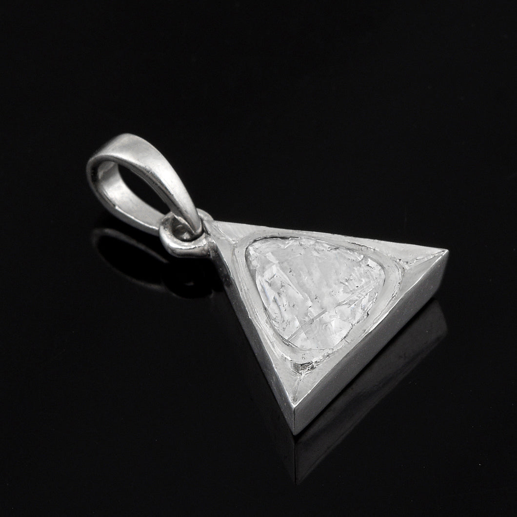 0.50 CTW Diamond Polki Triangular Pendant